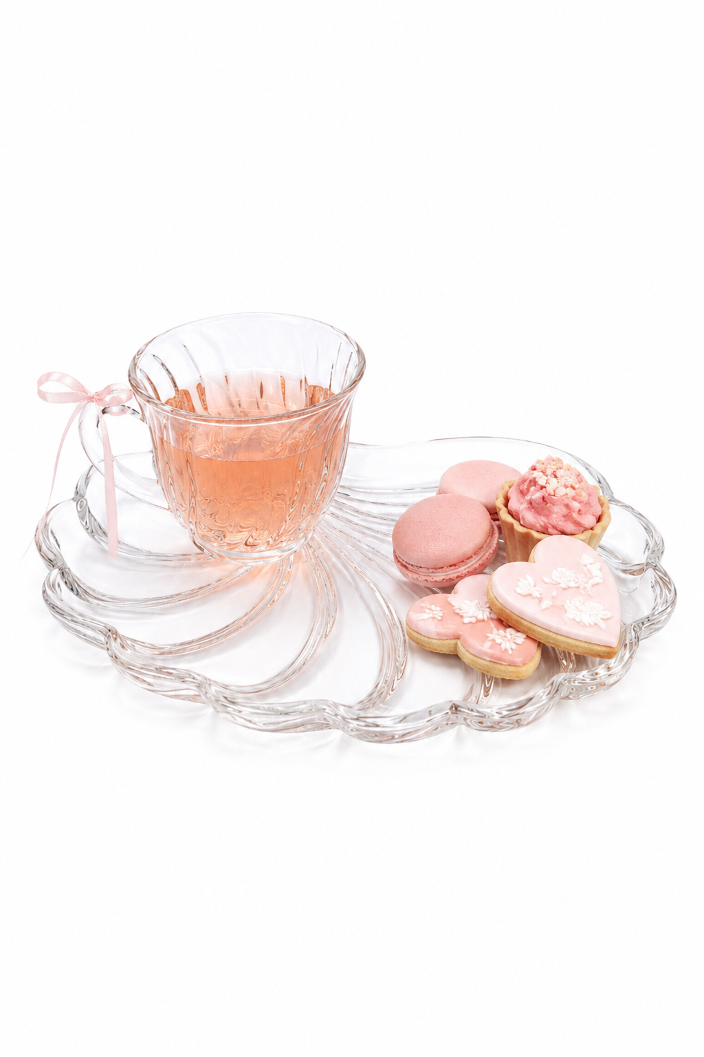 Vintage 1950s Hazel-Atlas Colonial Swirl Shell Snack Set | Glass Tea Cup & Snack Plate | Sold Individually