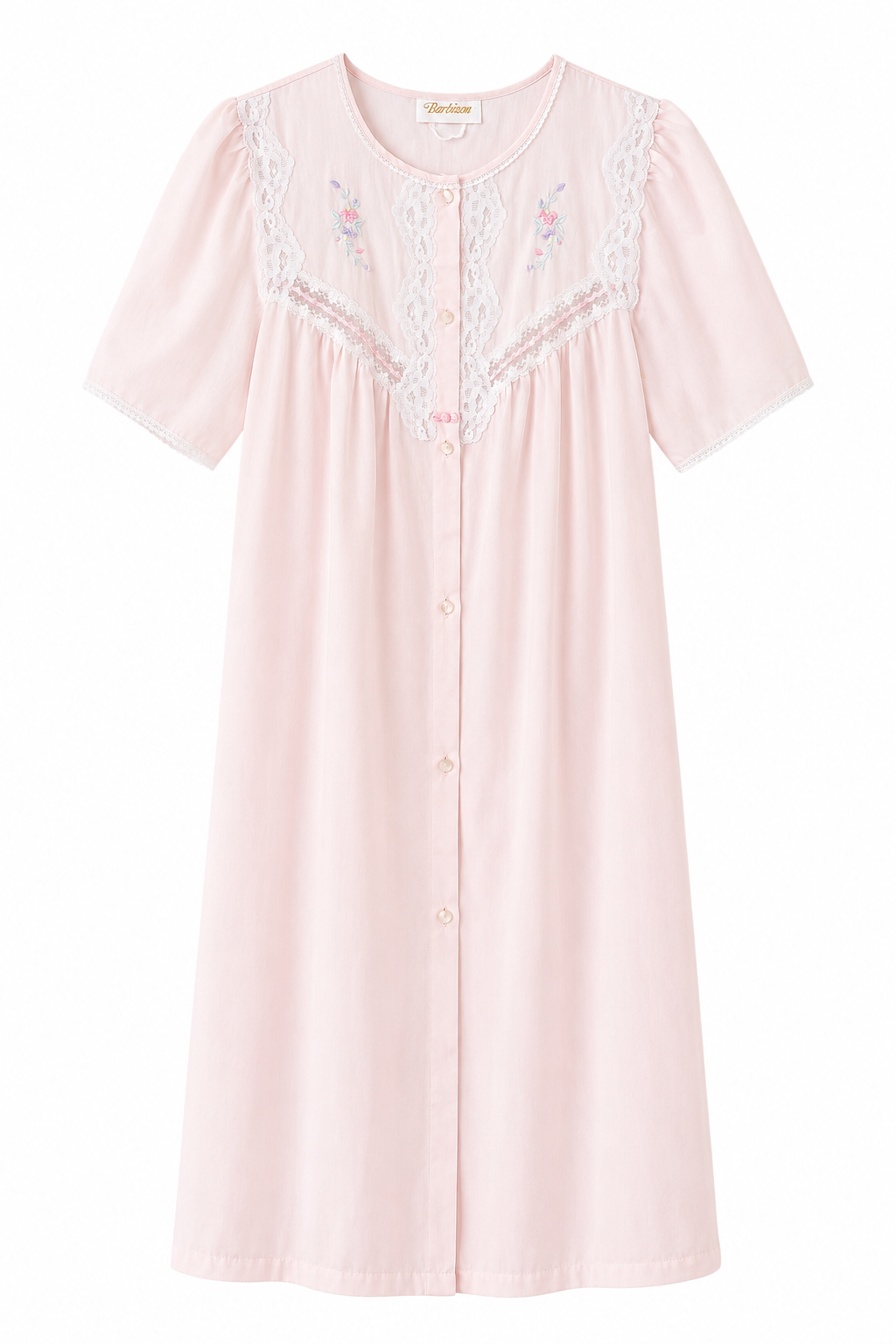 Vintage Barbizon Pink Nightgown | Feminine Lace Nightdress | Romantic Cottagecore Sleepwear M/L