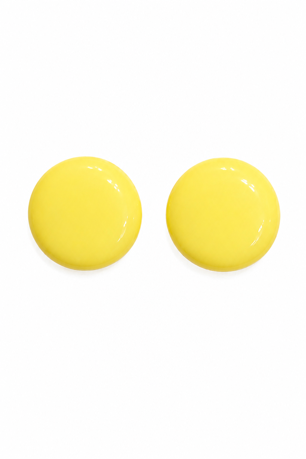 Vintage Sunny Yellow Round Stud Earrings | Bold Retro Statement Earrings