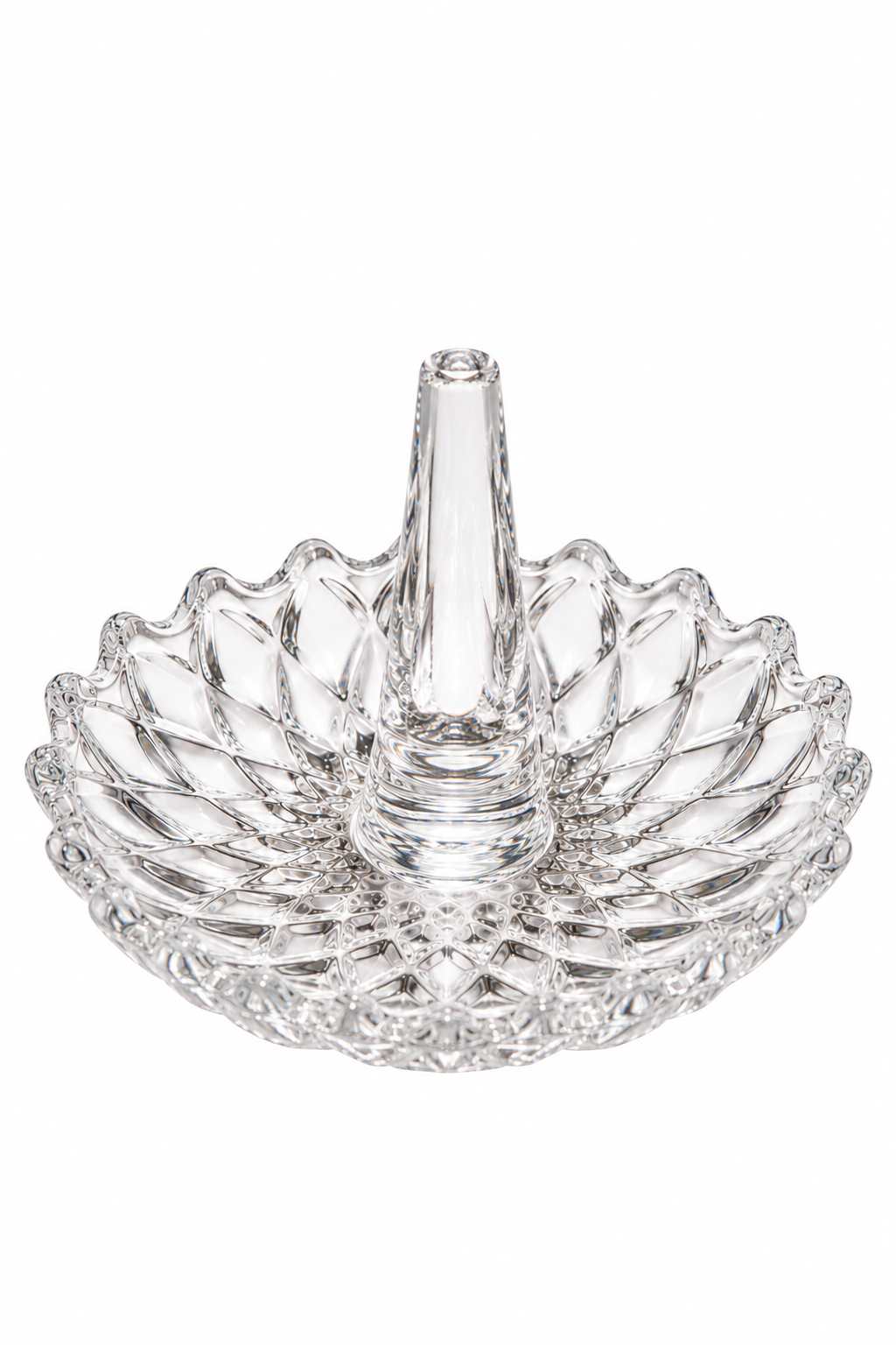 Elegant Crystal Ring Holder – Cut Crystal Jewelry Ring Dish & Vanity Display