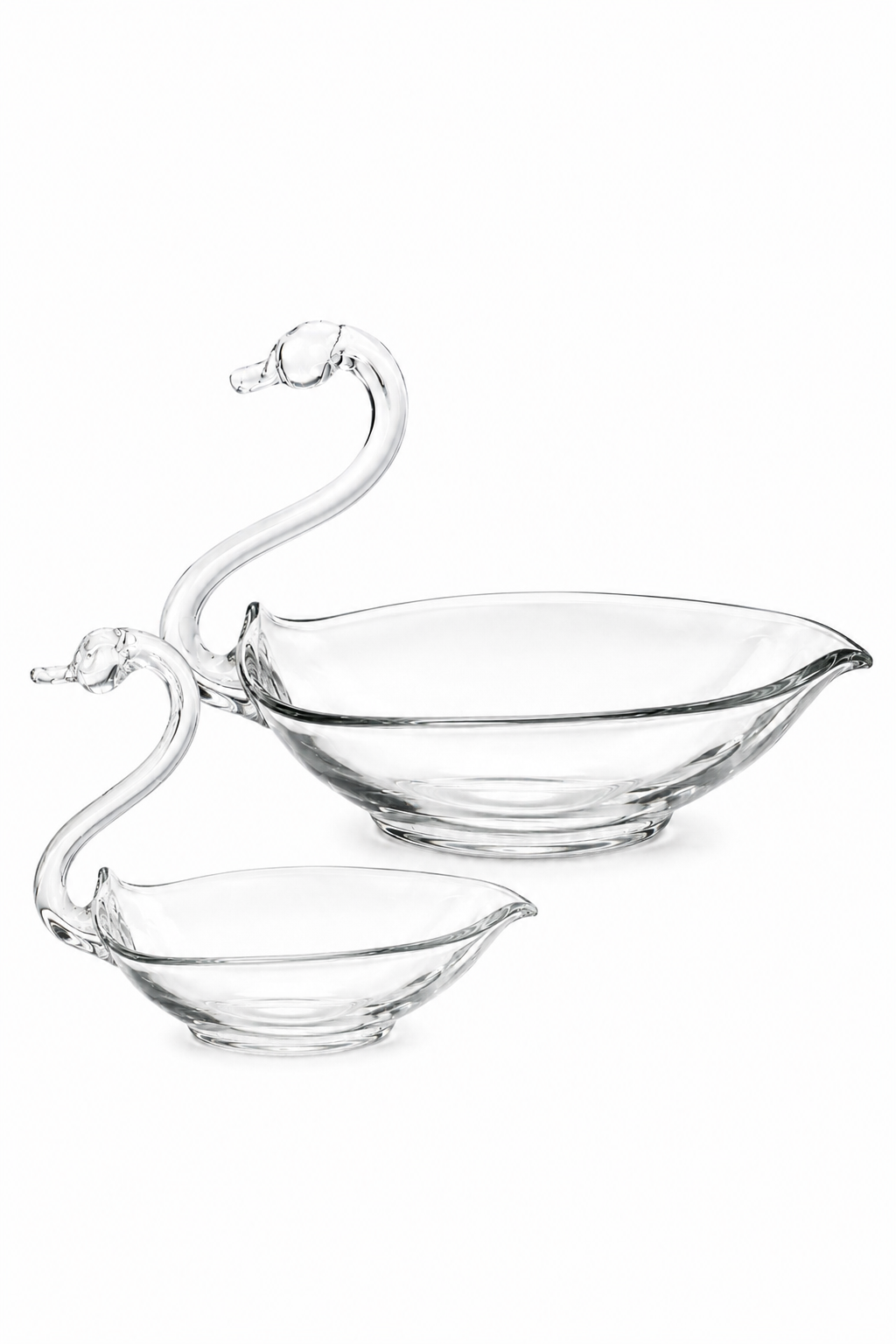MEDIUM Vintage 1943–1955 Duncan & Miller Glass Swan Dish | Mid-Century Post-War Era Swan Centerpiece