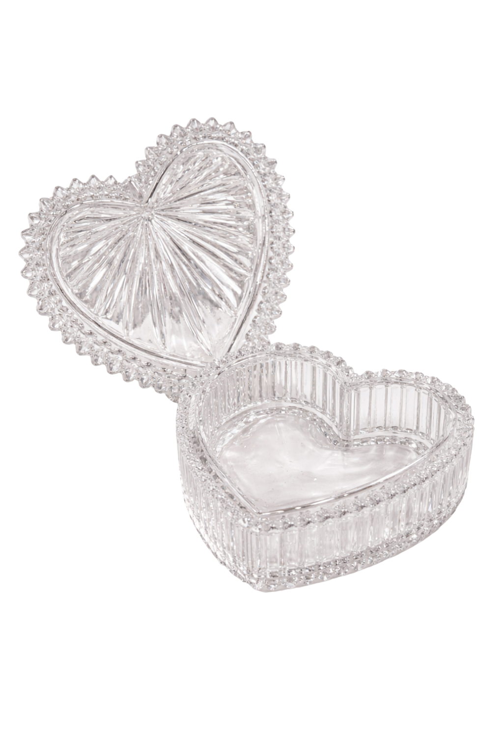 Petit Cœur | Vintage Heart-Shaped Glass Trinket Box, Romantic Jewelry Keepsake