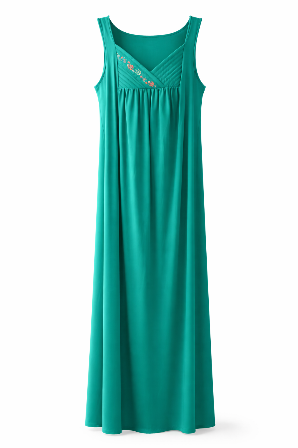 Vintage Emerald Nightgown | Soft Romantic Slip Dress (XS–S)