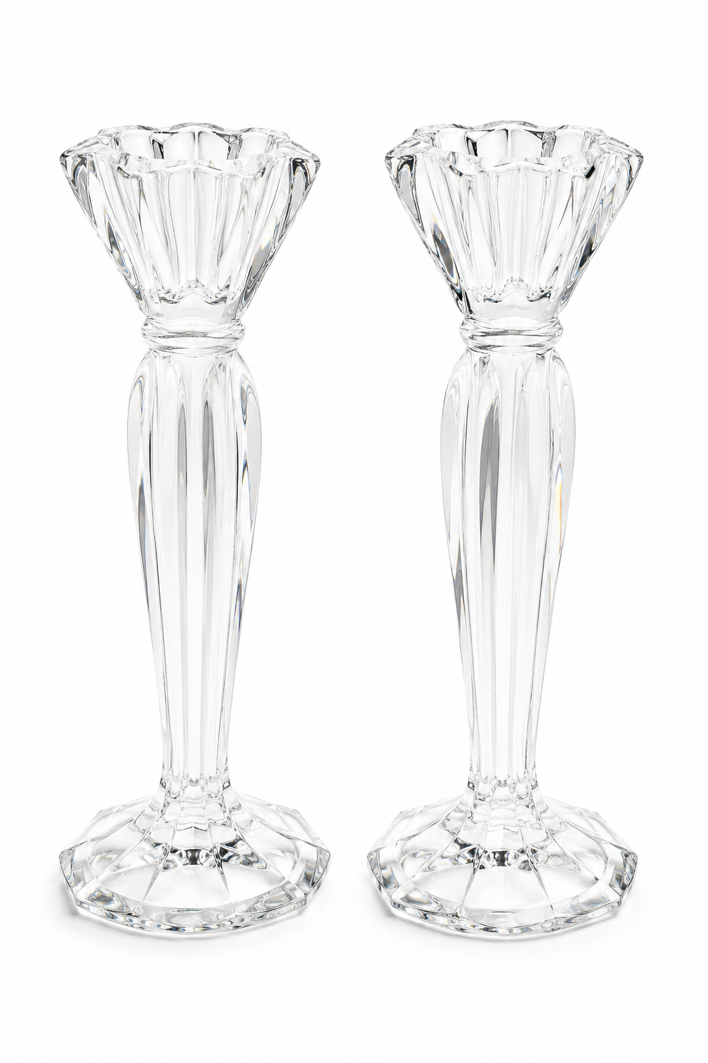 1980s Towle Full Lead Crystal Tulip Candlestick Holders | Set of 2 | 24% Lead Crystal | Vintage Elegant Decor