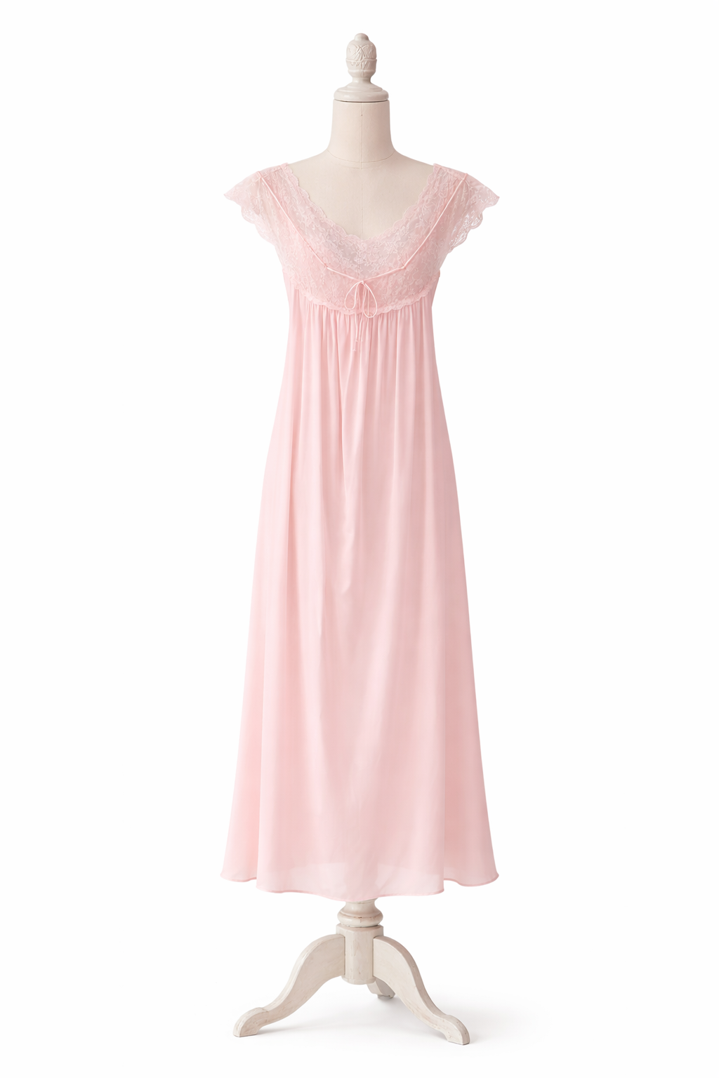 Vintage Baby Pink Lace Nightgown | Romantic Sheer Slip Dress, Soft Feminine Lingerie L/XL