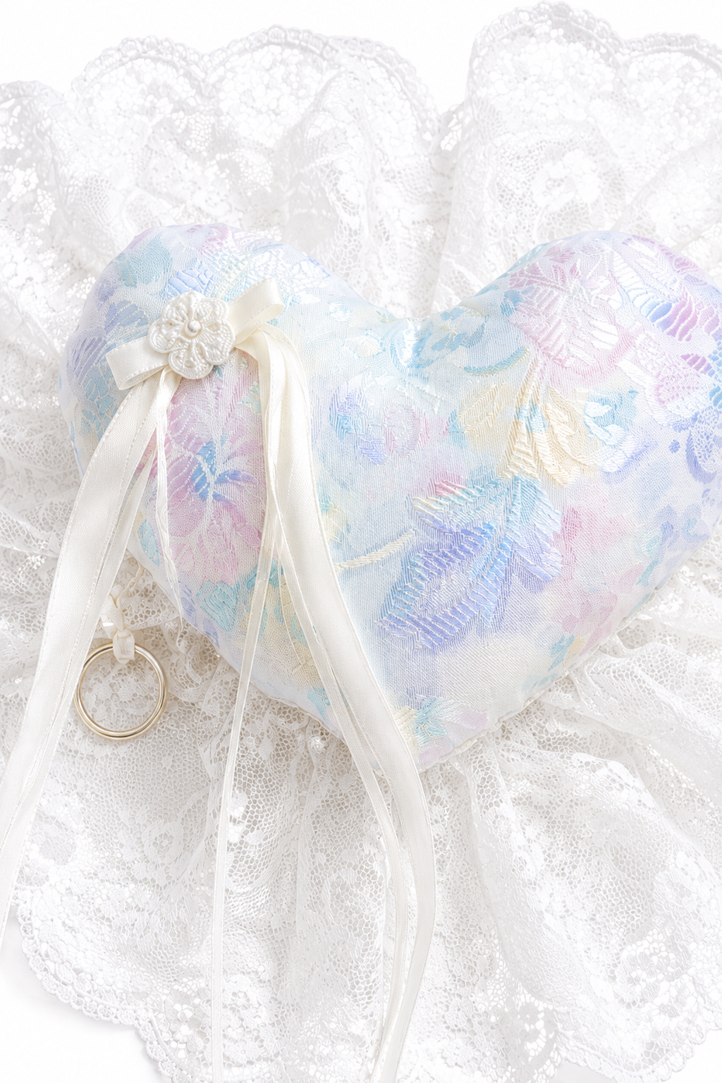 Vintage Lace Wedding Ring Pillow | Romantic Bridal Ring Bearer Pillow
