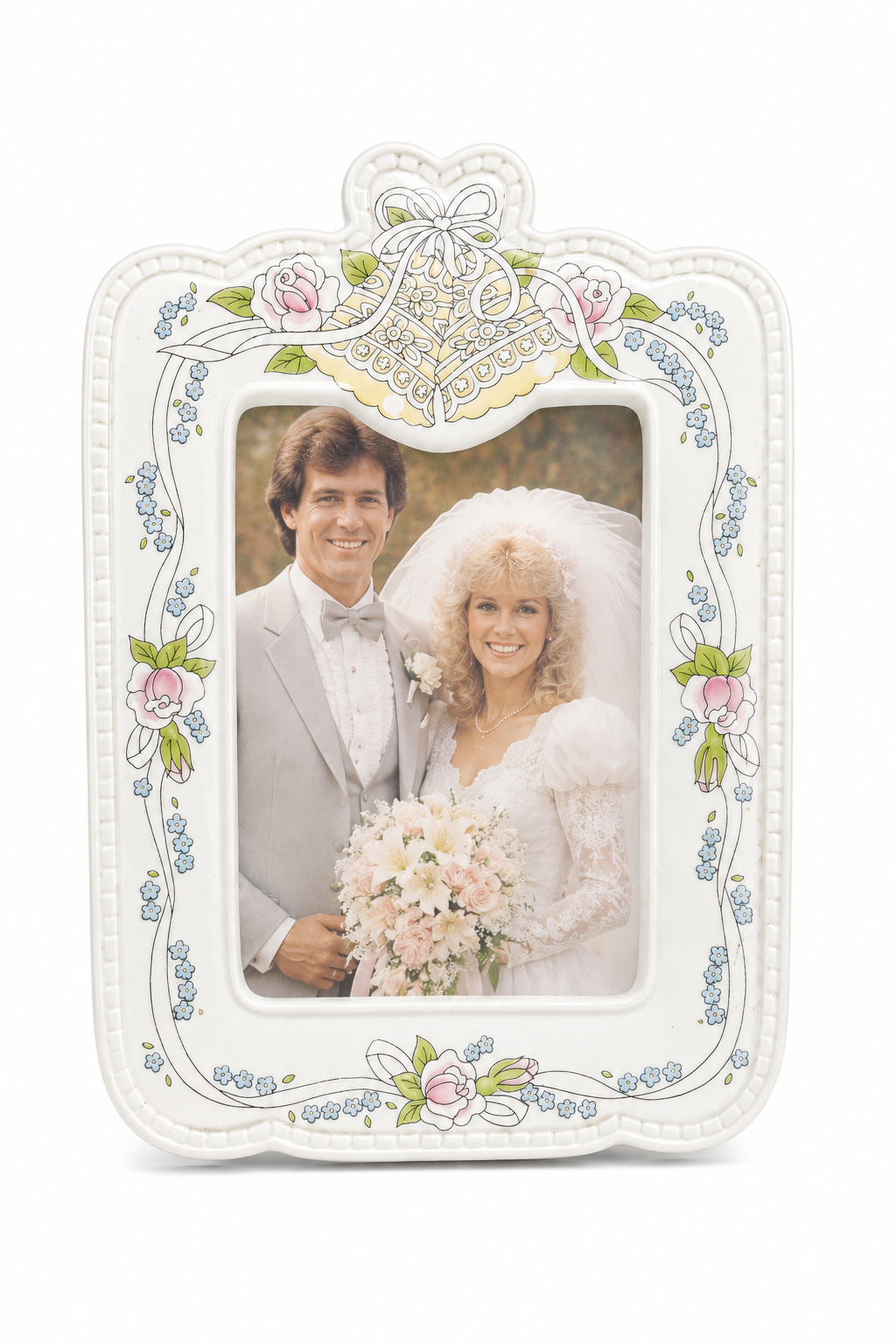 Vintage George Good Japan Wedding Picture Frame | Romantic Floral Ceramic Frame
