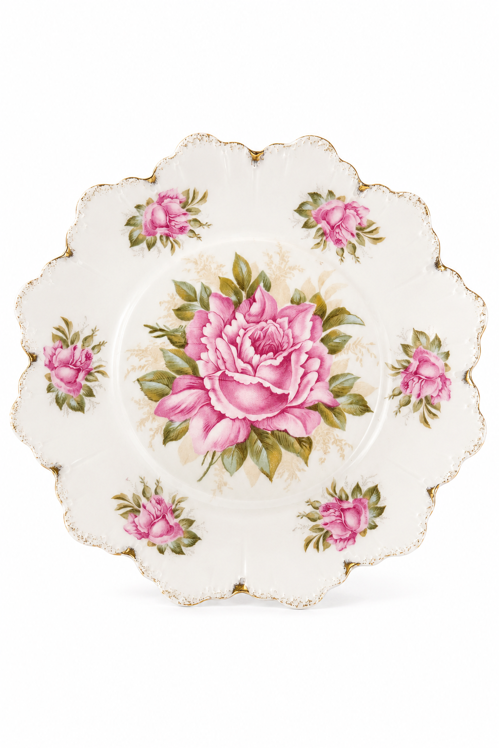 120-Year-Old Antique Rosenthal RC Bavaria Cabbage Rose Plate (1891–1903) | Malmaison Pattern | 9” Decorative Wall Plate