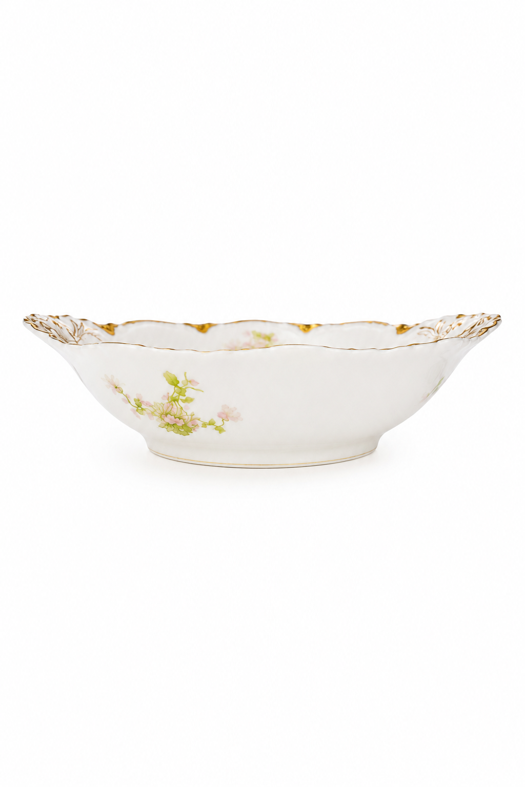 Antique Haviland Limoges France Porcelain Jewelry Dish | Hand-Painted Floral Vanity Bowl | c. 1889–1930s