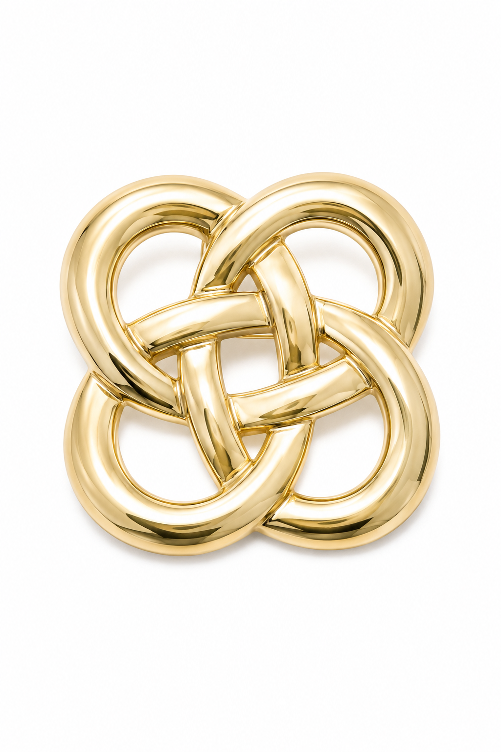 Vintage Gold Tone Celtic Knot Brooch | Interwoven Knot Pin | Celtic Revival Statement Brooch | Timeless Irish Inspired Jewelry