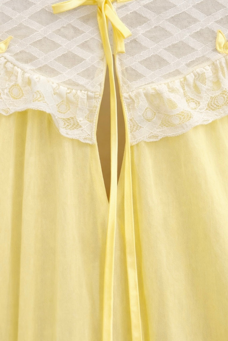Vintage 1960s Alice Maloof for Neiman Marcus Yellow Nightgown | Size S–M