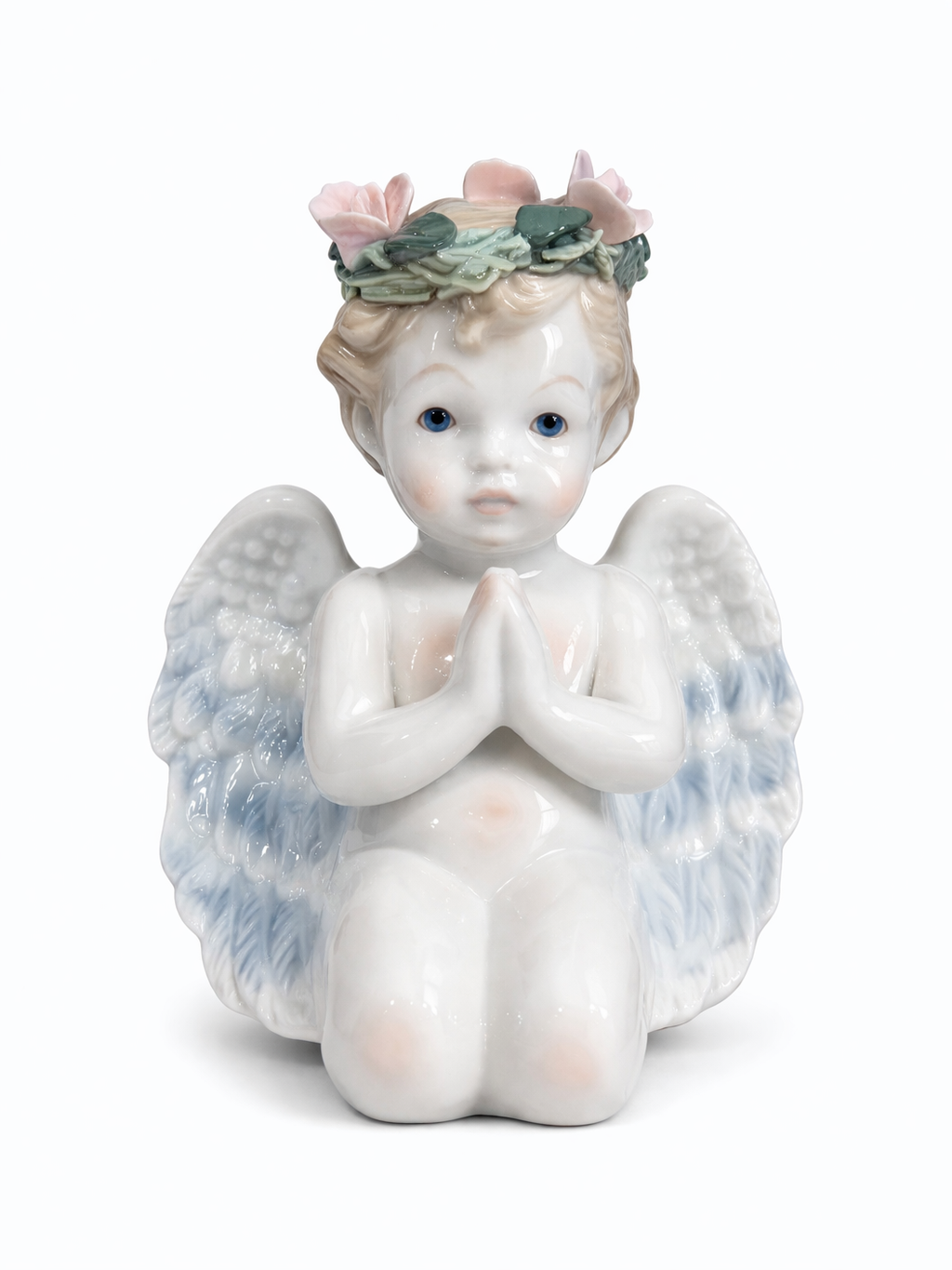 Vintage Porcelain Praying Angel Cherub | Soft Pastel Heavenly Keepsake