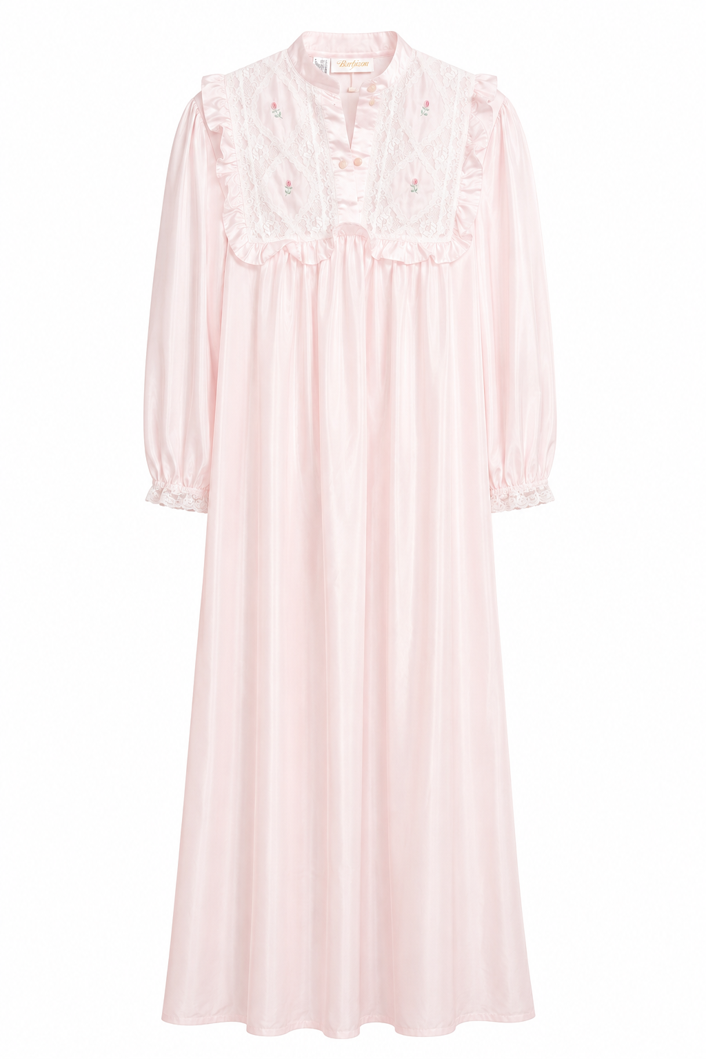Vintage Barbizon Blush Pink Lace Nightgown – Size Small