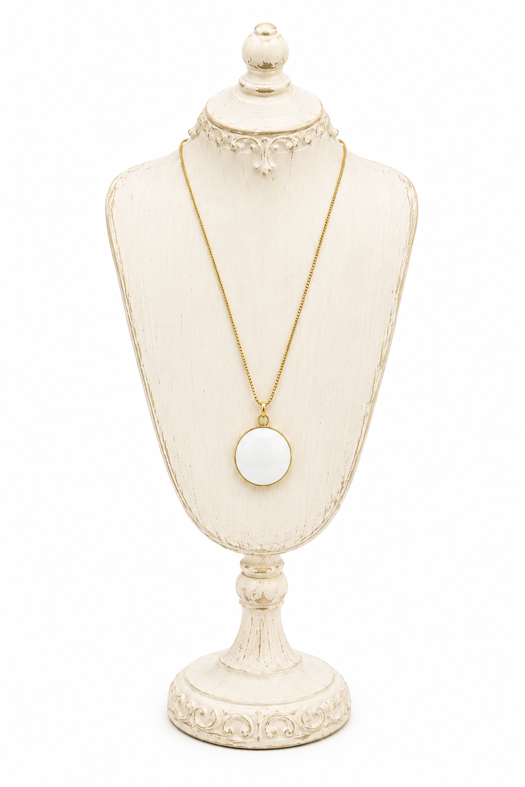 Vintage 1980s Liz Claiborne Gold Tone Pendant Necklace | Minimalist Statement Necklace | Classic Retro Jewelry | 18” Chain