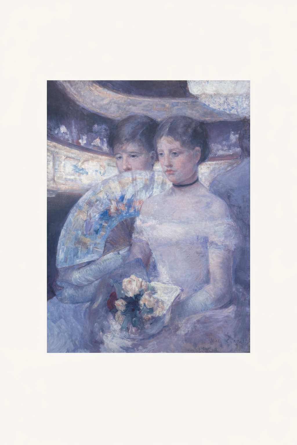 Vintage Framed Art Print | Mary Cassatt “In the Loge (In The Lodge)” | Gold Frame, Impressionist Wall Decor