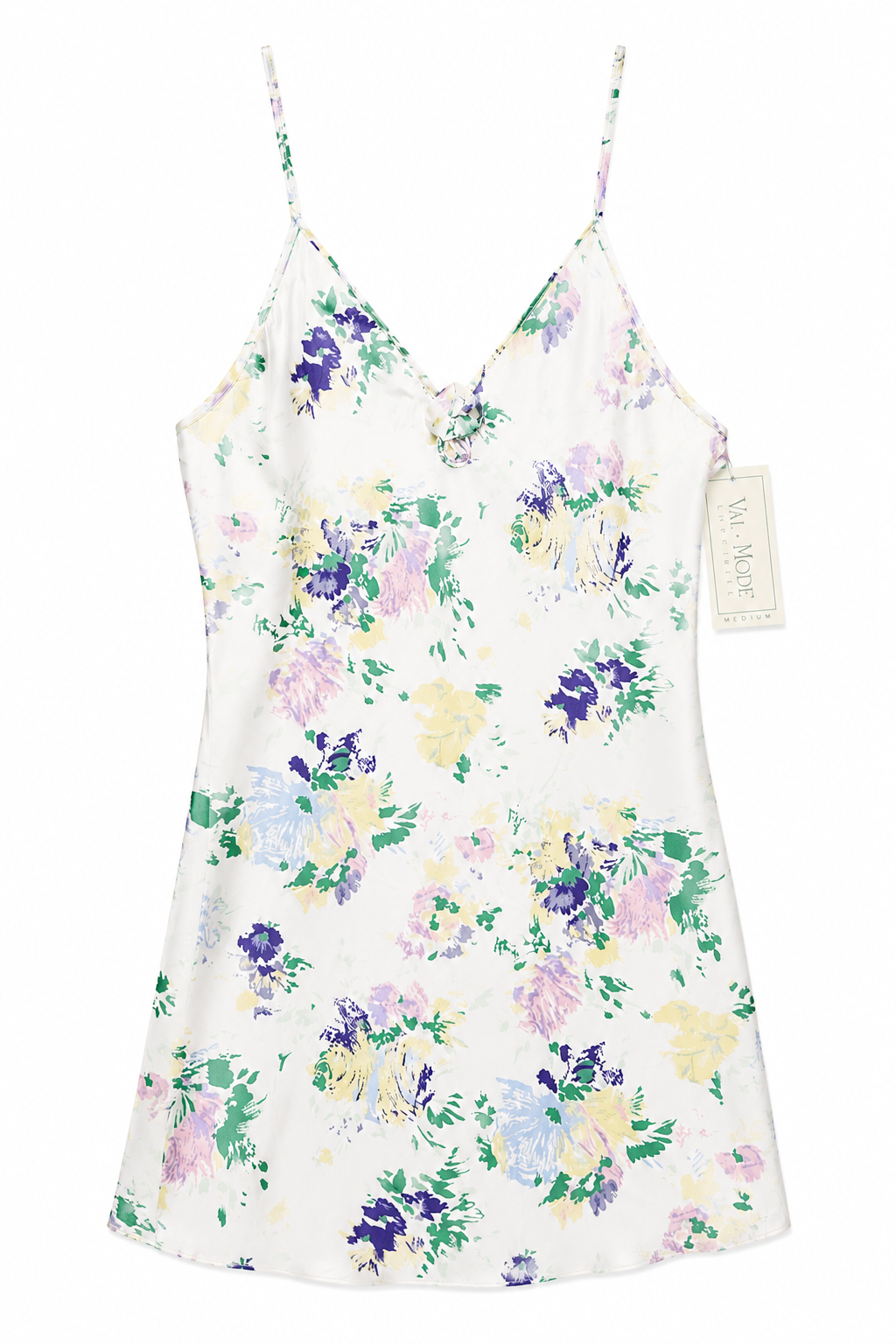 Vintage Val Mode Lingerie Floral Satin Nightgown | Deadstock NWT Made in USA Slip Dress – Size Medium