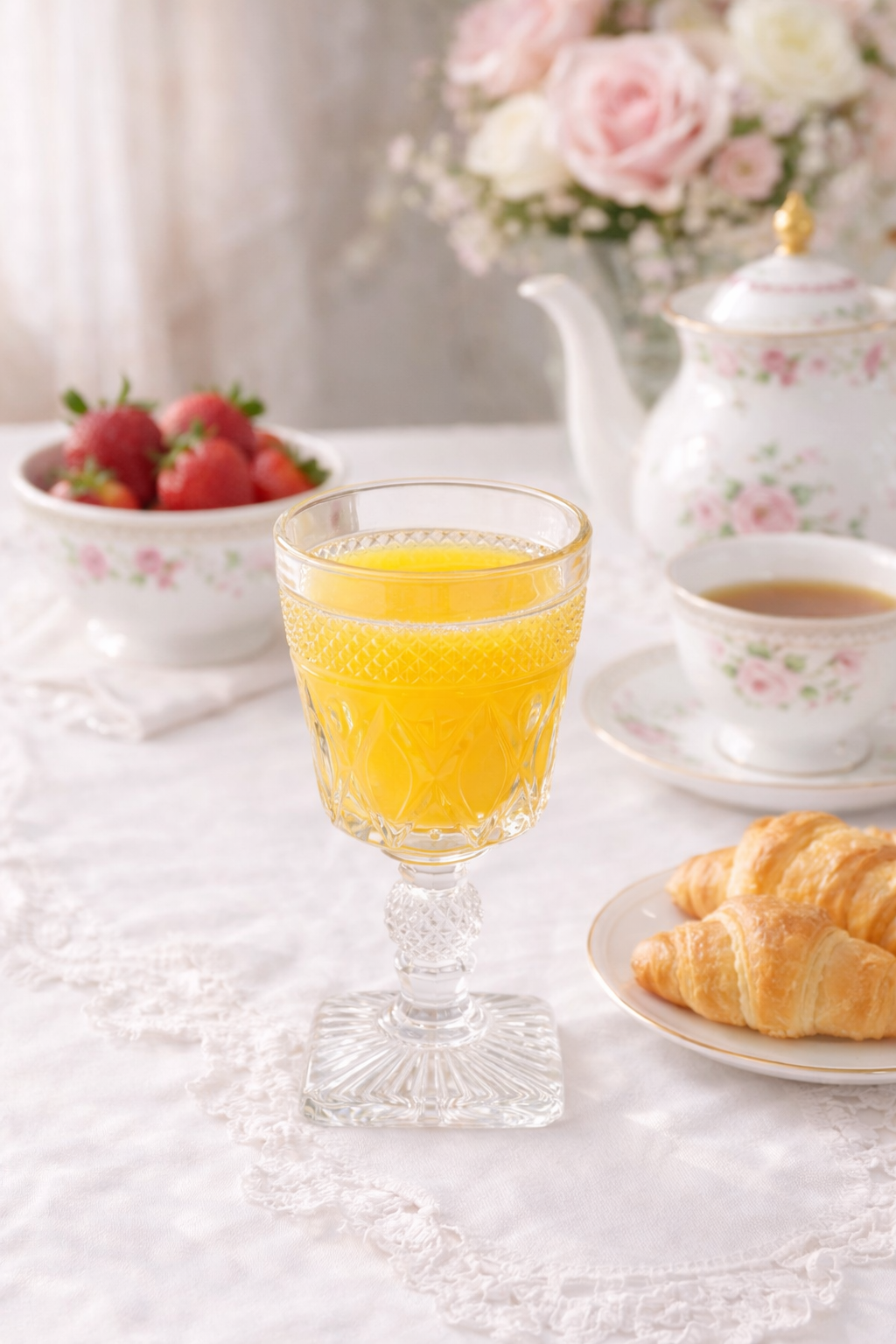 1930s Imperial Cape Cod Glass Goblets | Set of 4, Vintage Pressed Glass Stemware