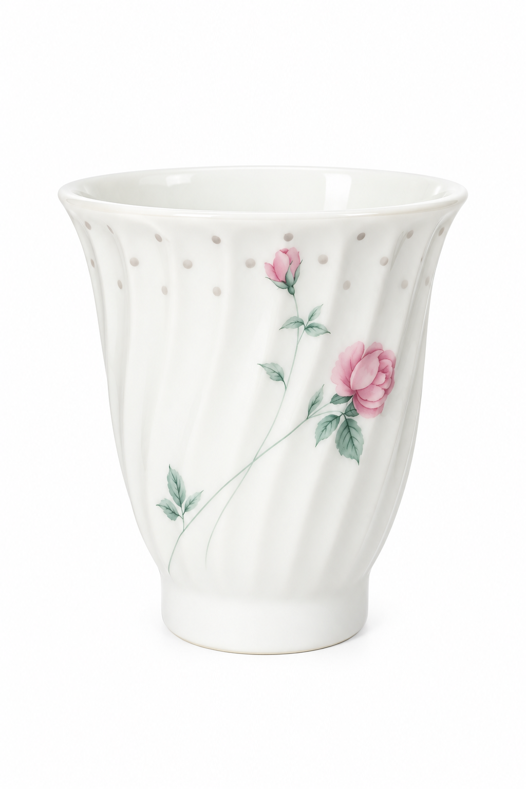 Vintage Laslo for Mikasa Japan Pink Rose Porcelain Vanity Cup / Desk Organizer