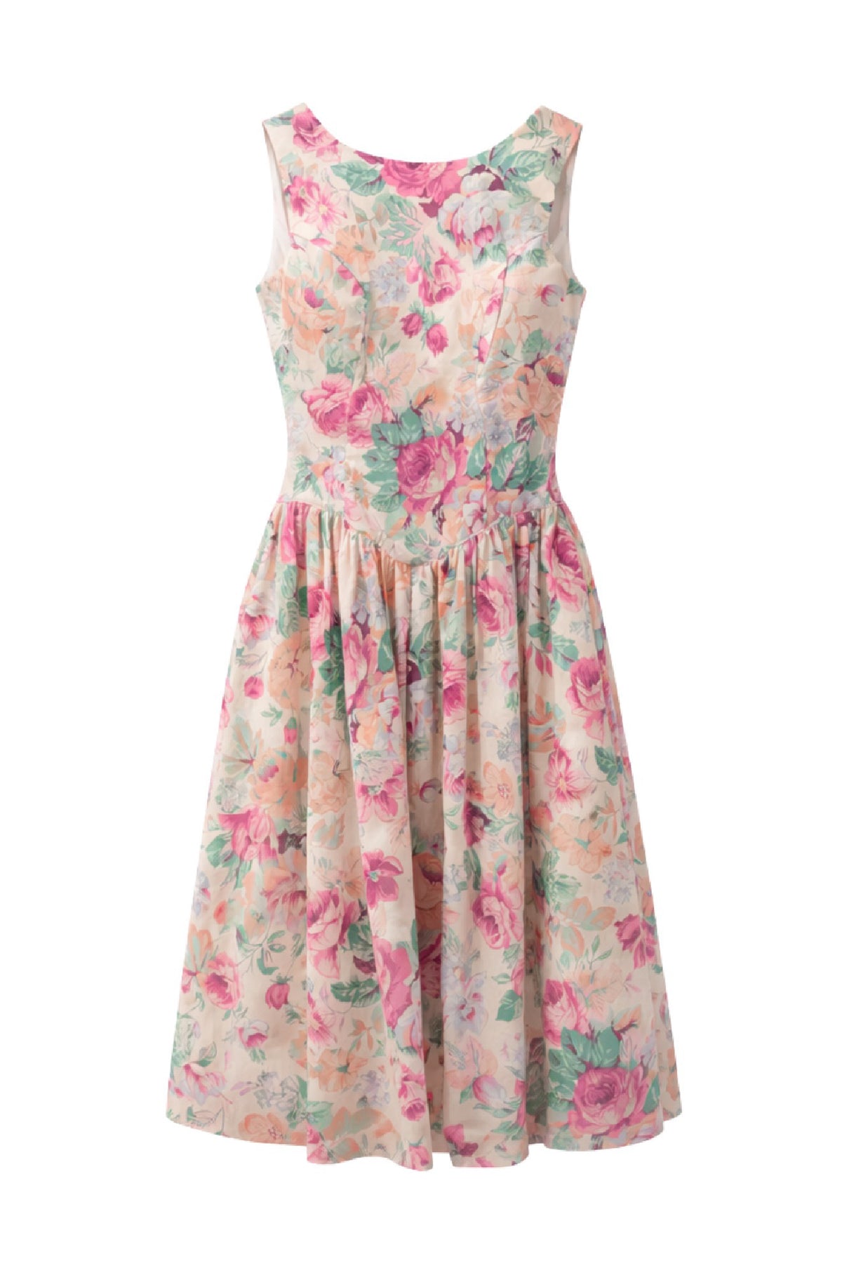California Garden Party | Vintage All That Jazz Floral Bow Dress (Made in USA, Small)