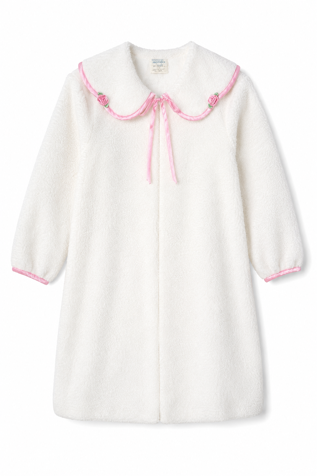 Vintage 1980s–90s Jackie’s Girls White & Pink Rose Bed Jacket | little Girls Size 3 – Made in USA