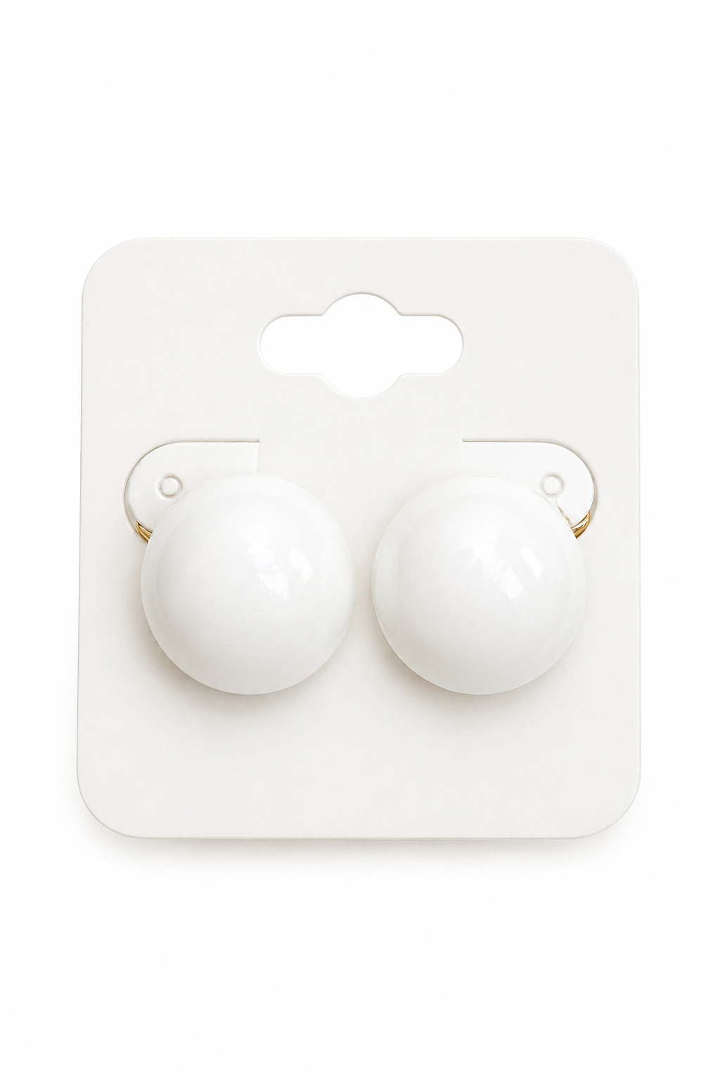 Vintage White Round Screw Back Clip-On Earrings | Classic Statement Earrings