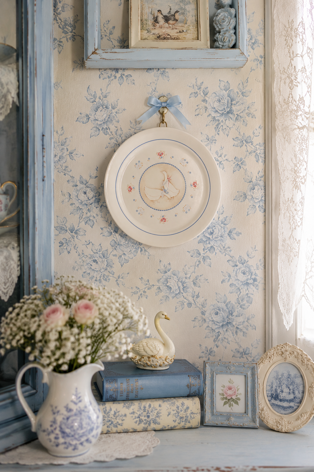 Vintage Corelle Country Geese Dinner Plate | Cottagecore Goose Floral Plate | Farmhouse Wall Décor