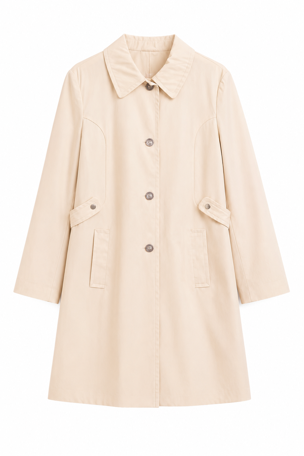 IZZI Beige Trench Coat | Classic Cotton Blend Jacket | Size Large
