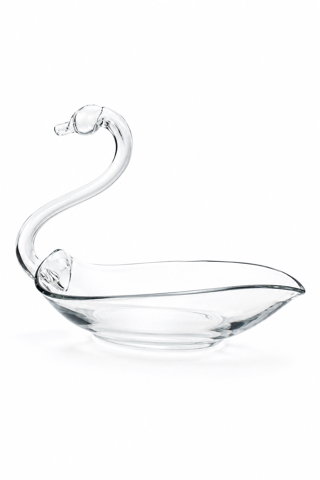 MEDIUM Vintage 1943–1955 Duncan & Miller Glass Swan Dish | Mid-Century Post-War Era Swan Centerpiece