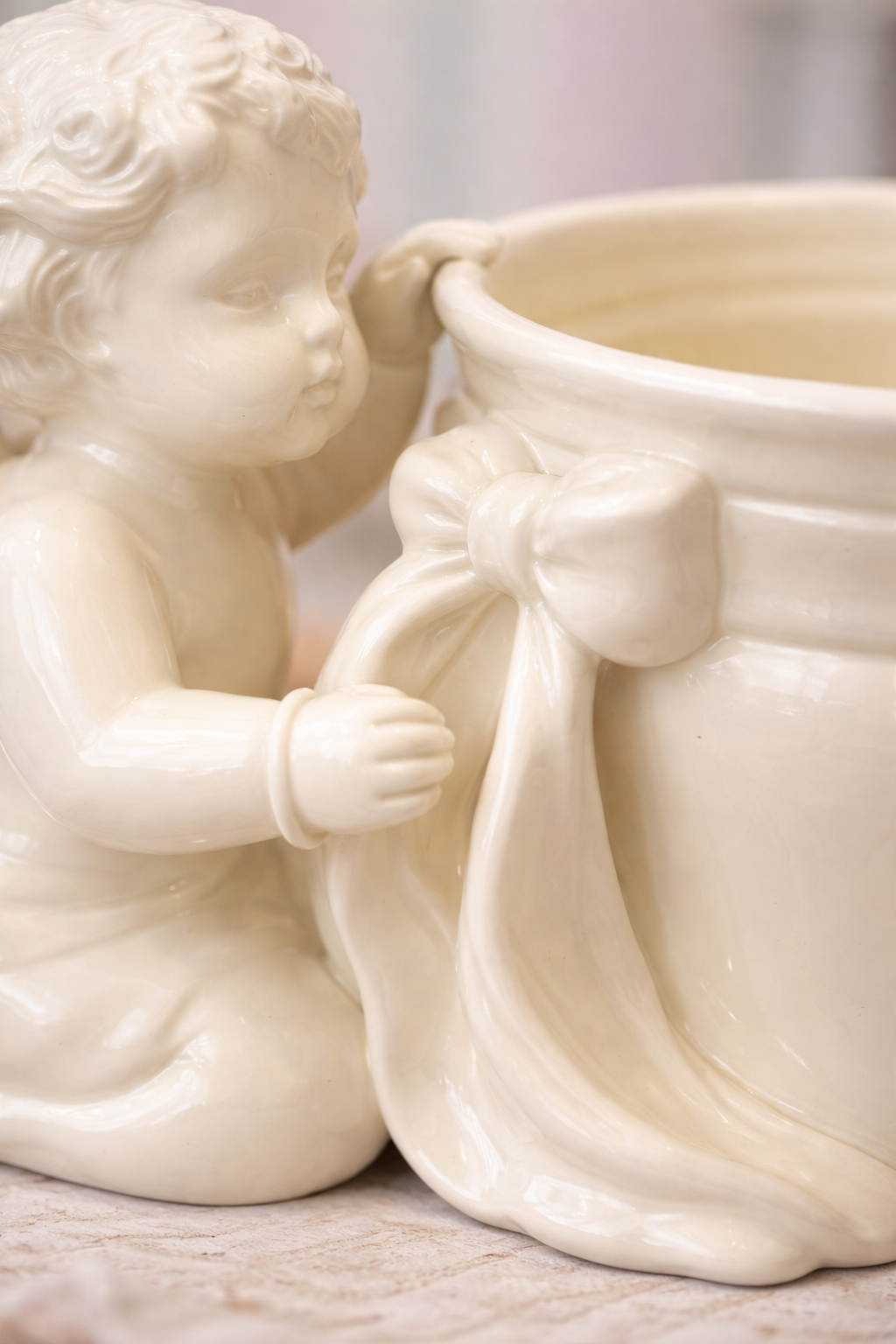 Petit Ange Garden Planter | Vintage Shabby Chic Cherub Pot
