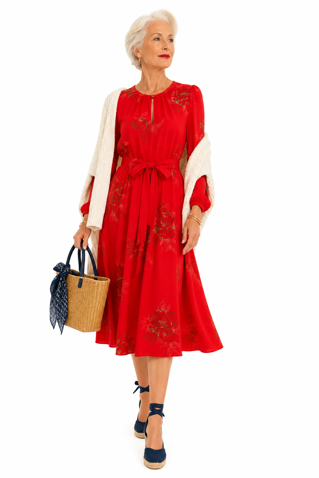 Vintage 1970s Marty Petite Sheer Floral Dress with Matching Belt | Lightweight Long Sleeve Dress | Size S/M