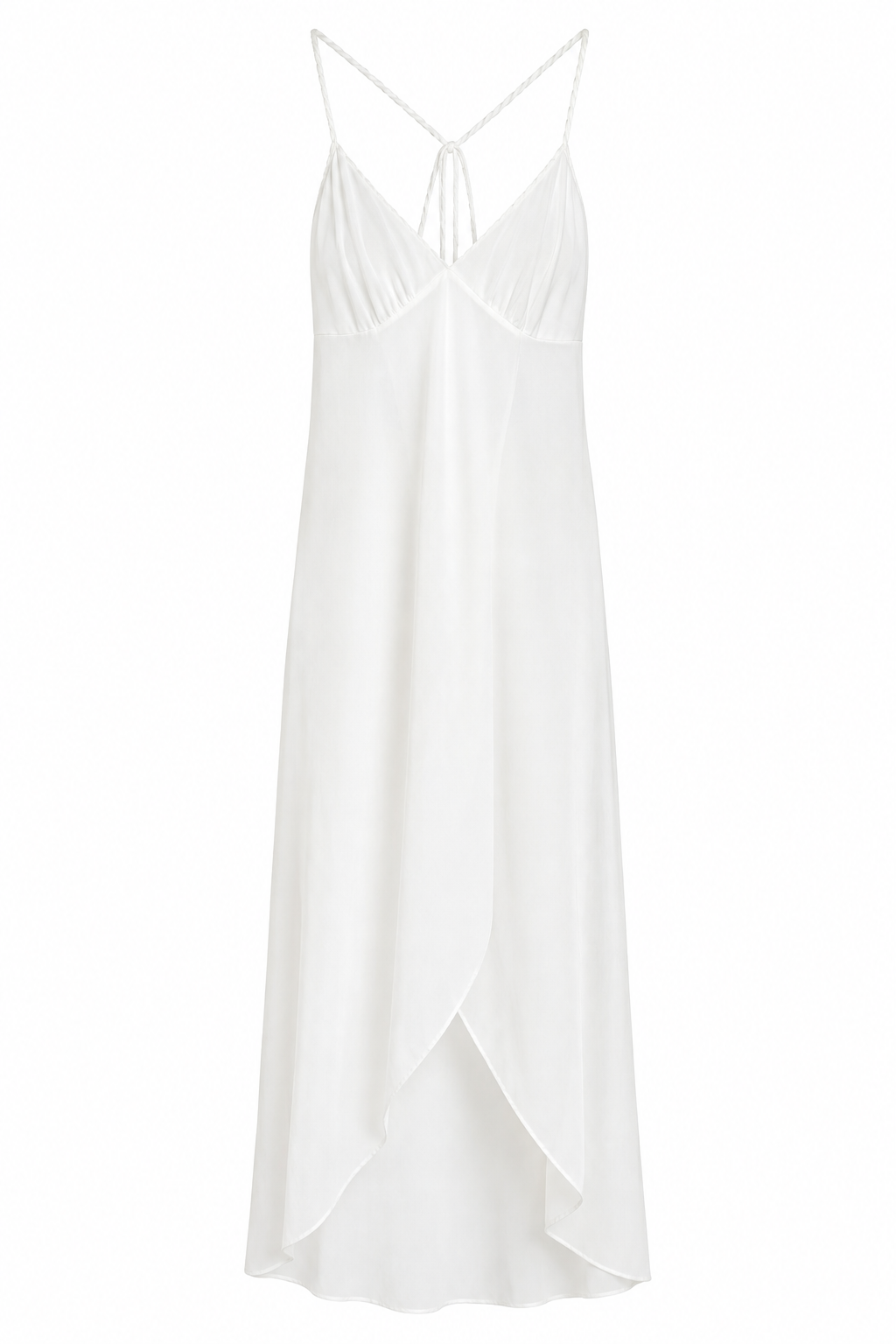 Vintage 1970s–80s UndercoverWear White Satin Slip Dress Nightgown Bridal Fairycore Coquette Size Small
