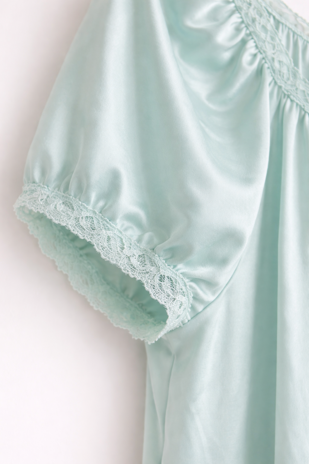 Seafoam Dream Vanity Fair Nightgown | Vintage Teal Lounge Gown (L)