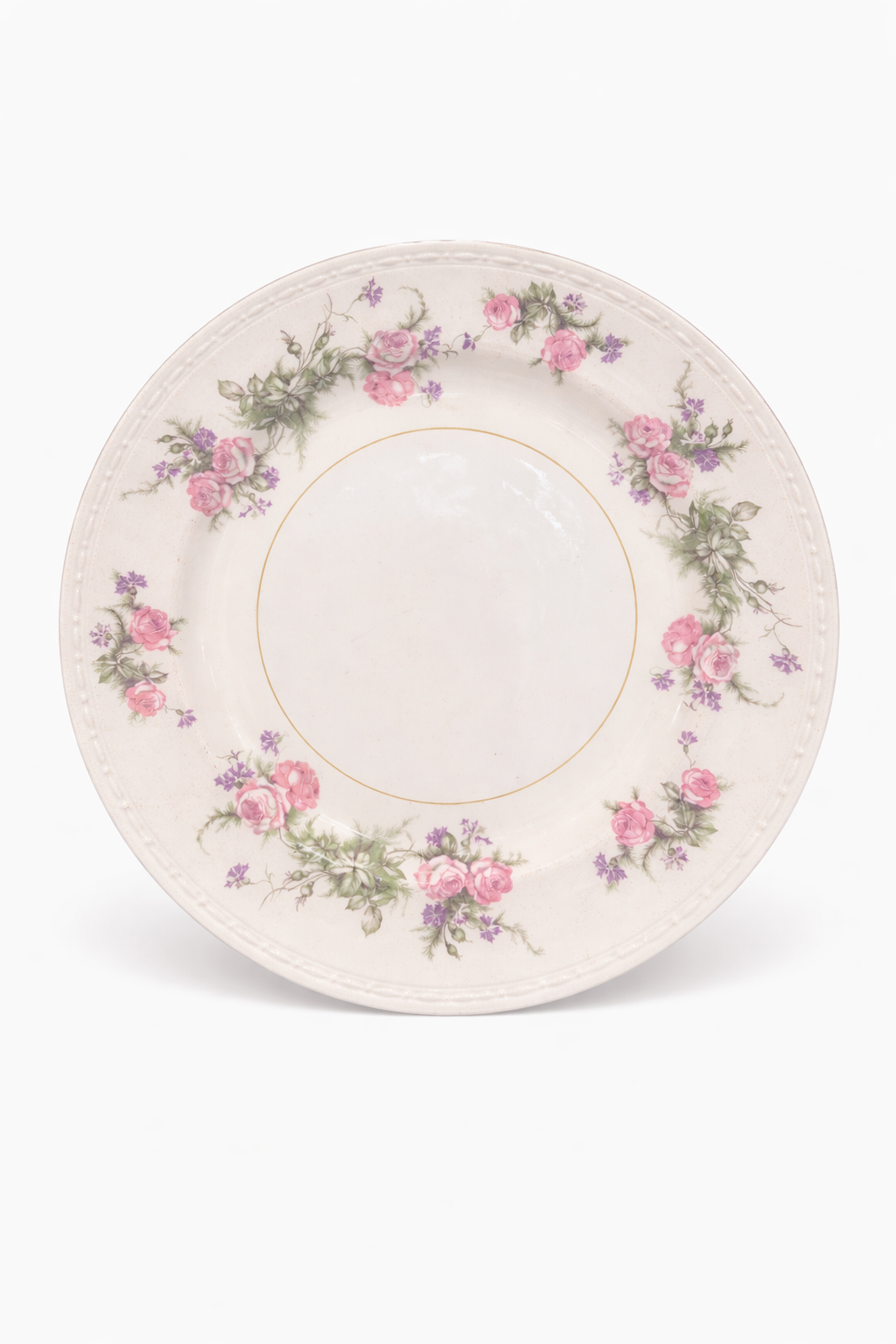 1940s Laughlin Floral Rose Plate | Made in West Virginia, USA (Vintage Cottage Charm)