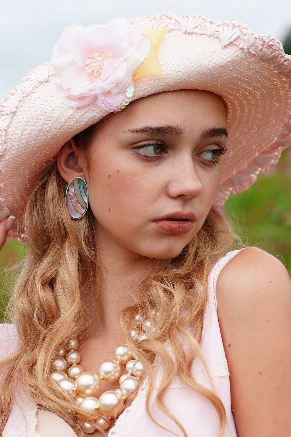Romantic Pink Floral Wide-Brim Hat – Vintage-Inspired Cowgirl Hat