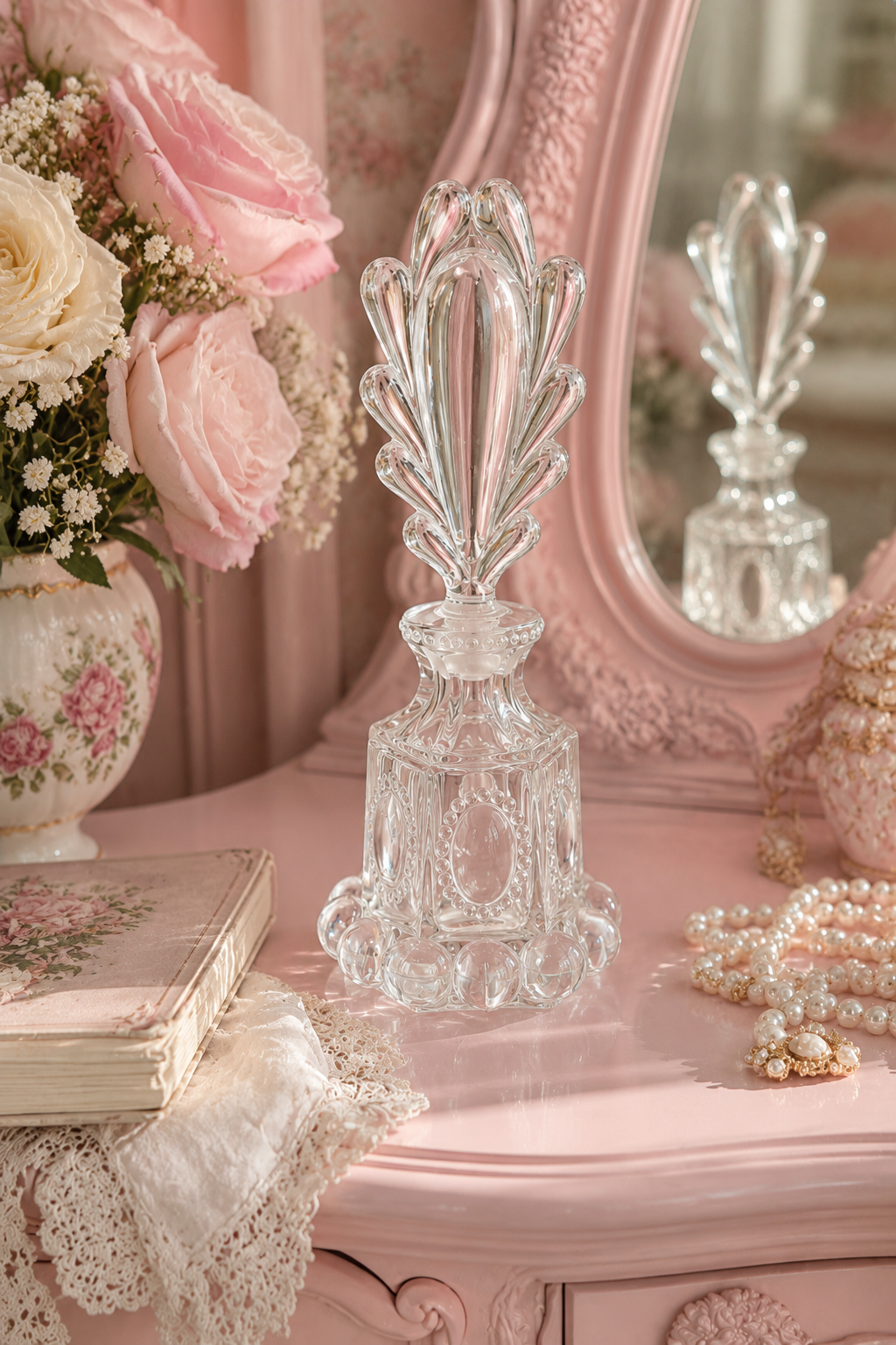 Vintage Imperial Glass Perfume Bottle | Elegant Clear Glass Vanity Décor
