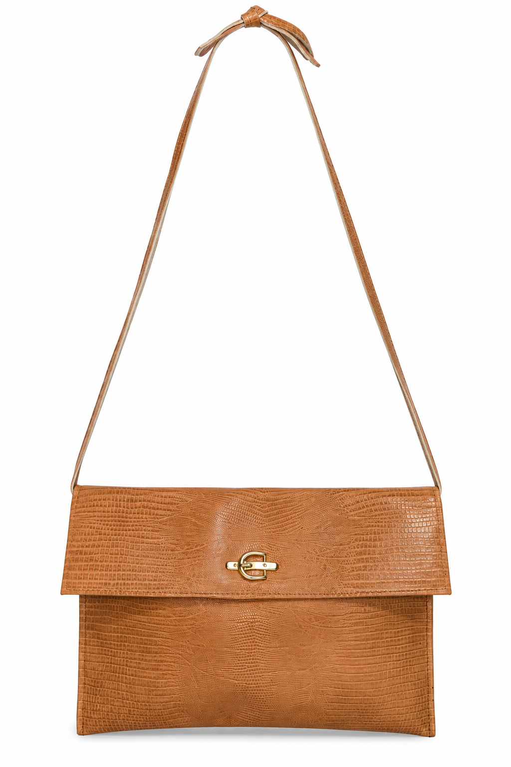 Vintage 1970s–80s Camel Brown Envelope Shoulder Bag