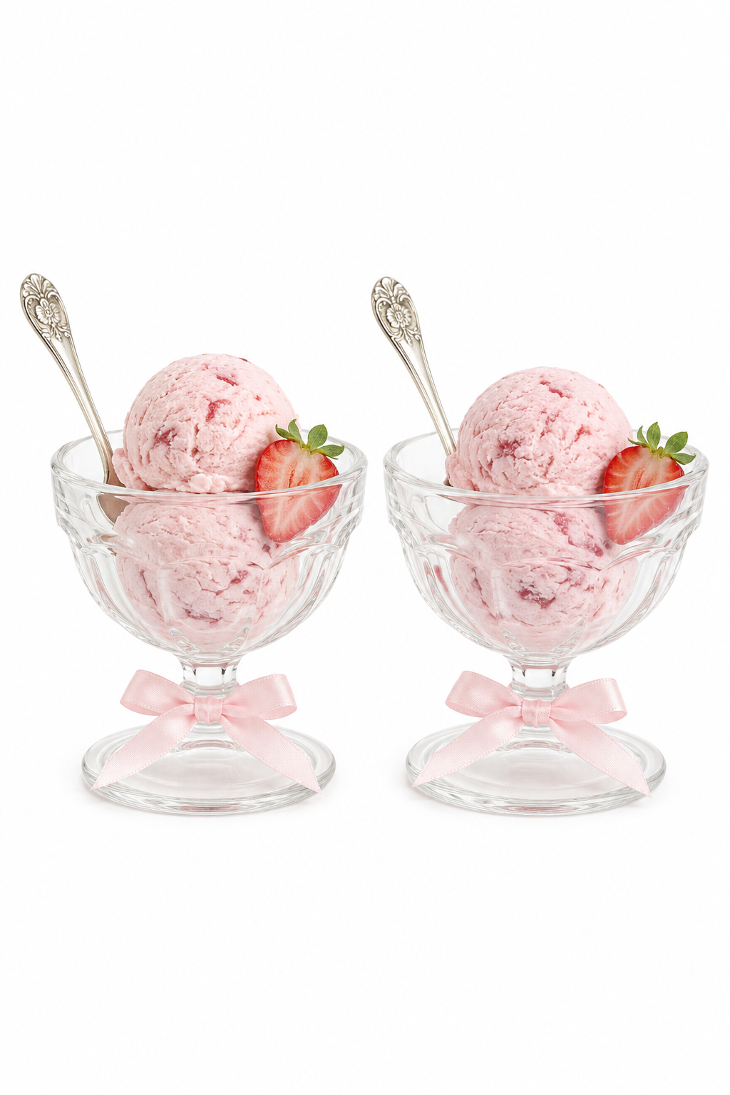 Vintage Petite Ice Cream Glass Set of 2 | Shabby Chic Dessert Cups