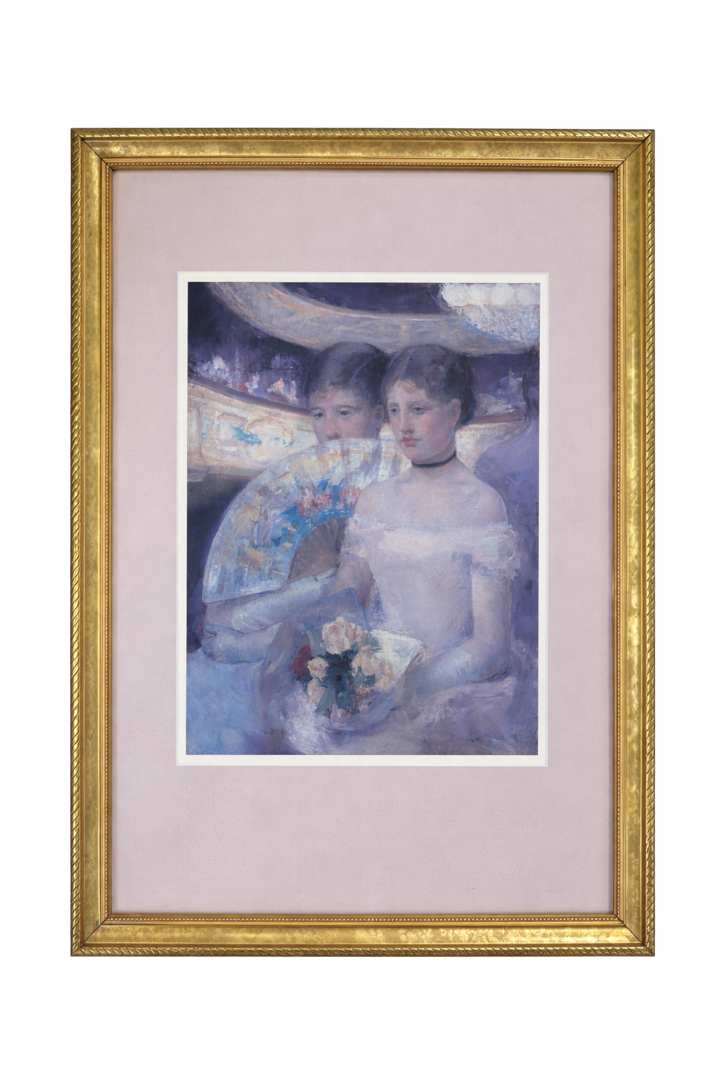 Vintage Framed Art Print | Mary Cassatt “In the Loge (In The Lodge)” | Gold Frame, Impressionist Wall Decor
