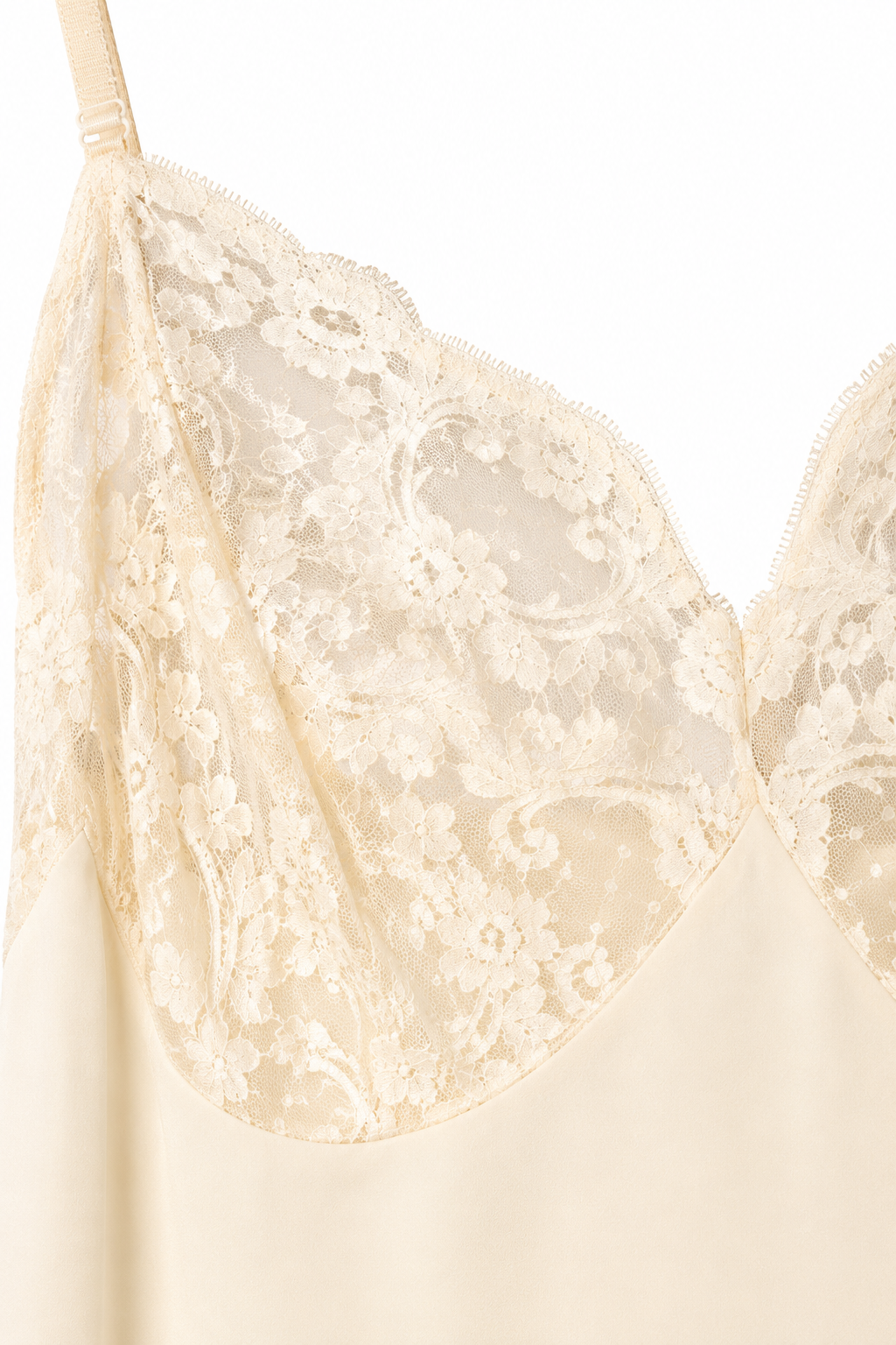 Vintage Ivory Lace Full Slip | Union Made USA Lingerie | Sheer Lace Bust | Size Small
