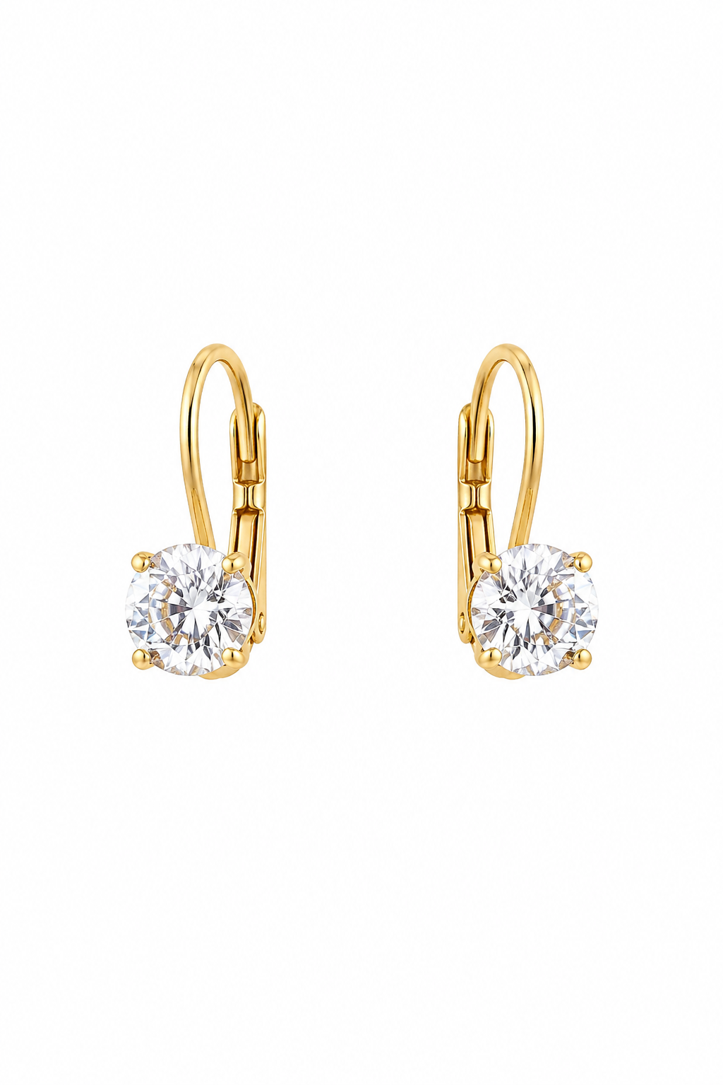 Vintage 2007 Avon Gold Tone Solitaire Drop Earrings
