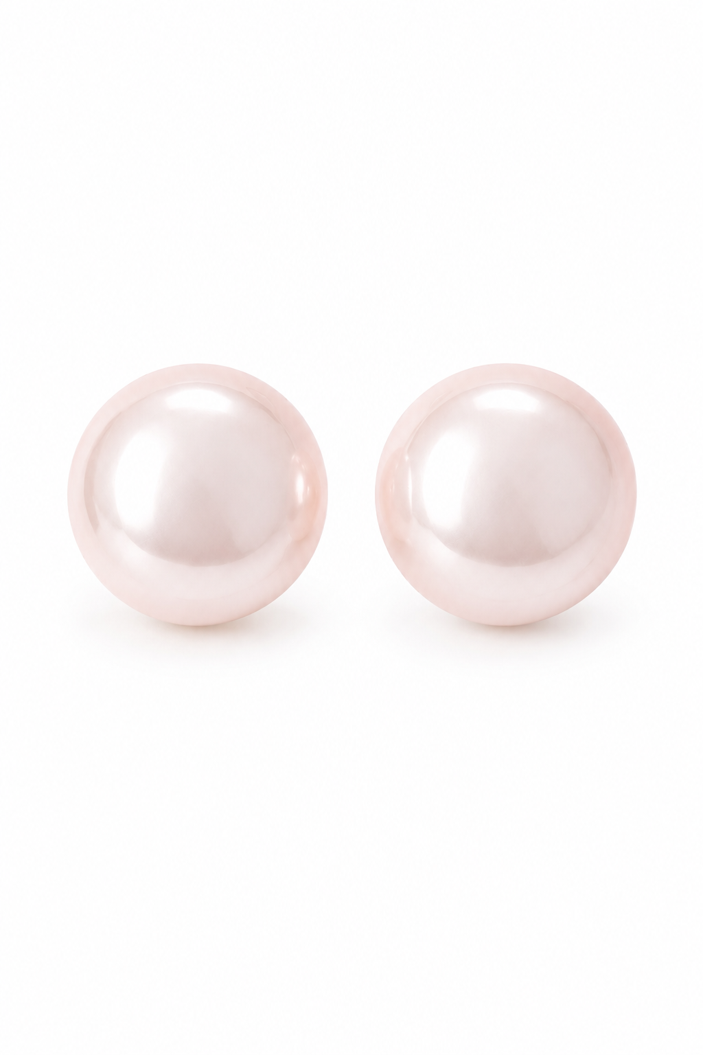 Vintage 1980s Pastel Pink Button Stud Earrings | Retro Glossy Dome Earrings | Soft Pink Statement Studs | Feminine Minimalist Jewelry
