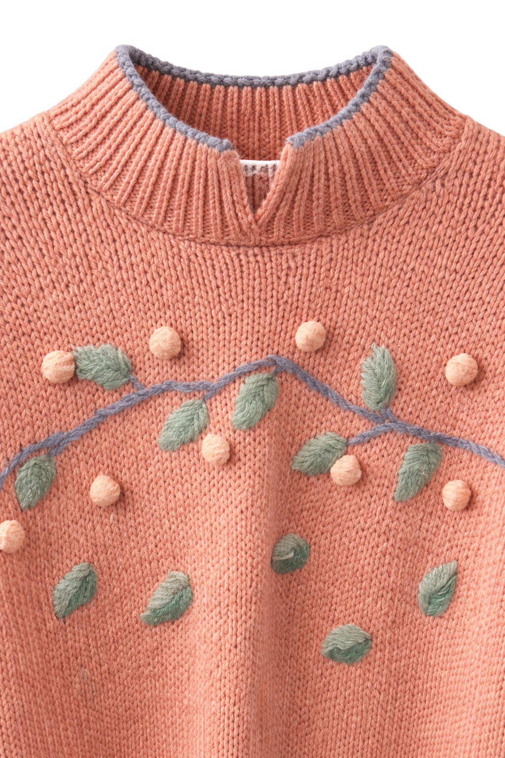 Wye Oaks Knit Peach Fruit Sweater | Vintage Hand-Knit Style Pullover (Size M)