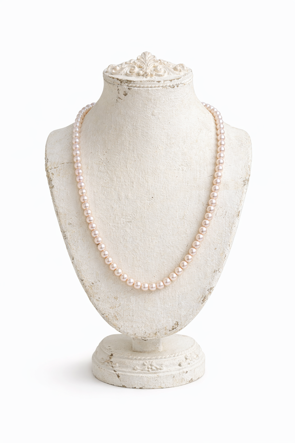 Vintage Blush Pink Pearl Necklace with Gold Clasp | Classic Feminine Strand