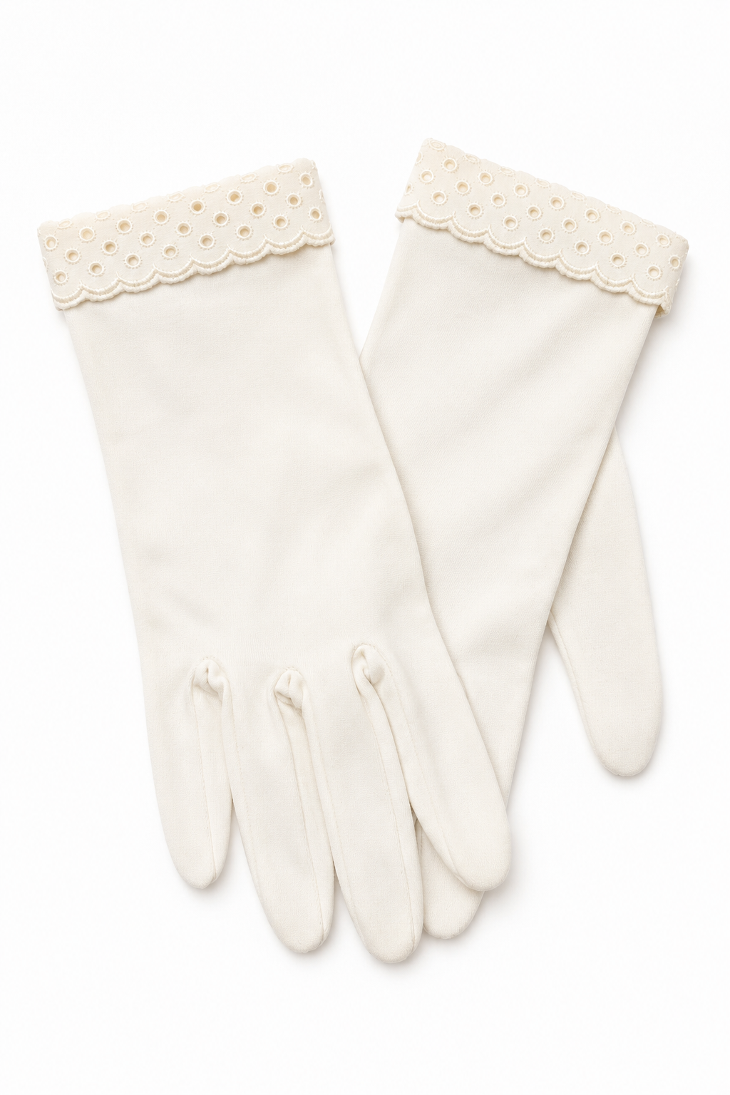 Vintage White Woven Nylon Gloves | Made in Western Germany | Size 7 | Elegant Dress Gloves 1950s-60s