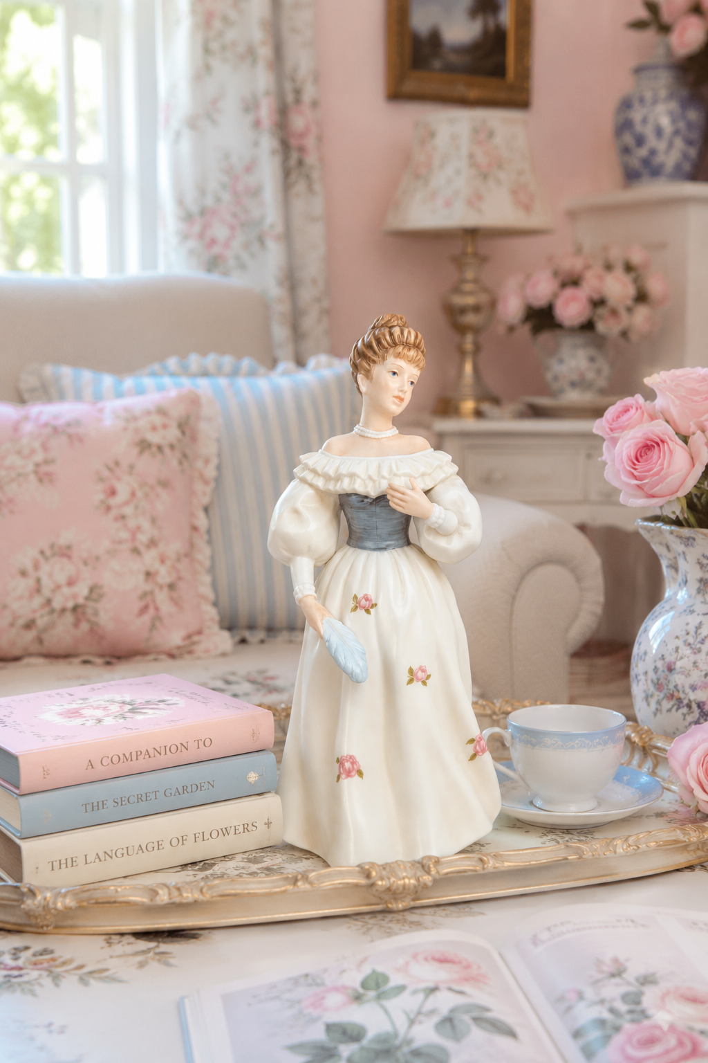 Vintage 1988 HOMCO “Belle of the Ball” Porcelain Figurine | Victorian Lady Collectible | 8” Tall