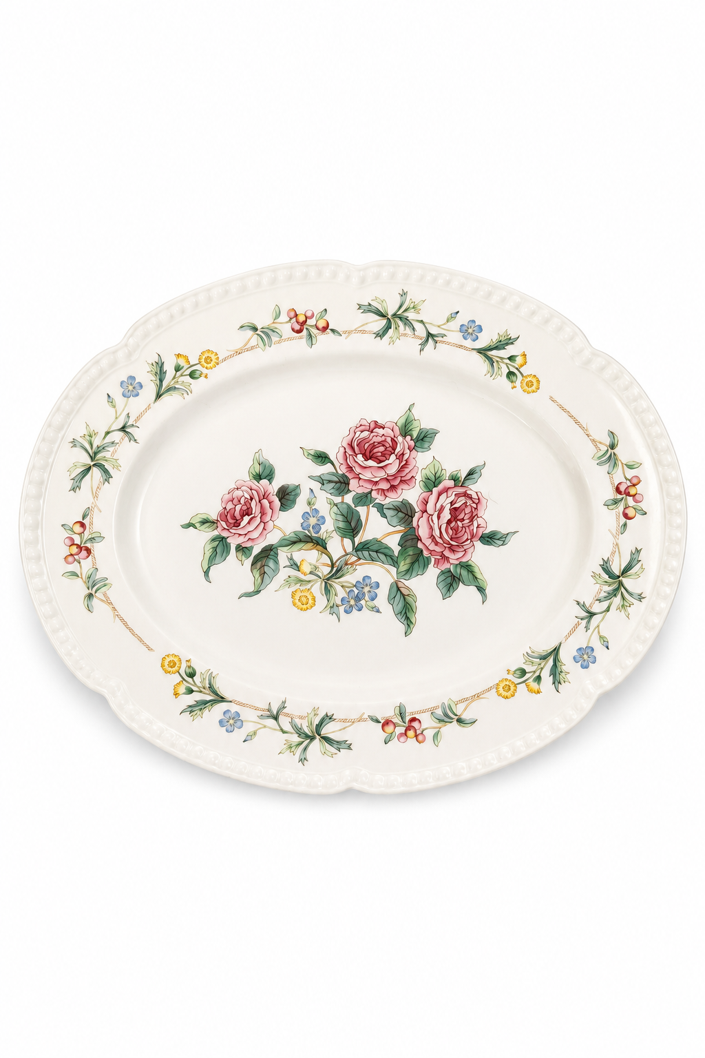 Vintage Johnson Brothers Garden Party Oval Serving Platter | English Floral Serving Tray | Made in England