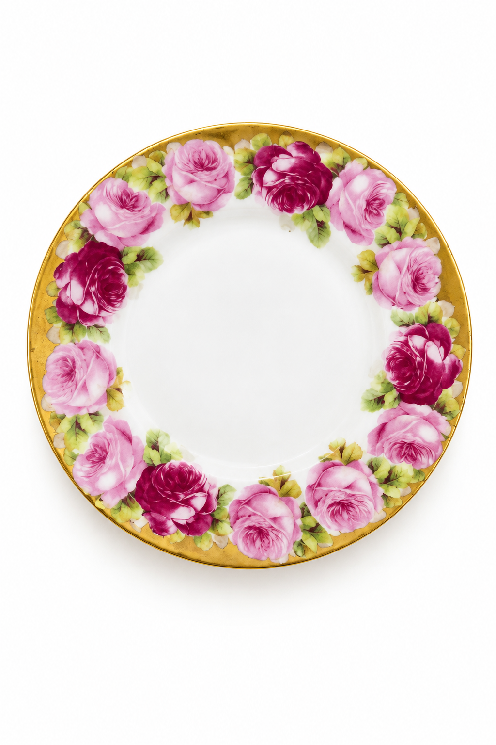 Antique 1900s Rose Porcelain Plate | Victorian Wall Decor & Jewelry Dish