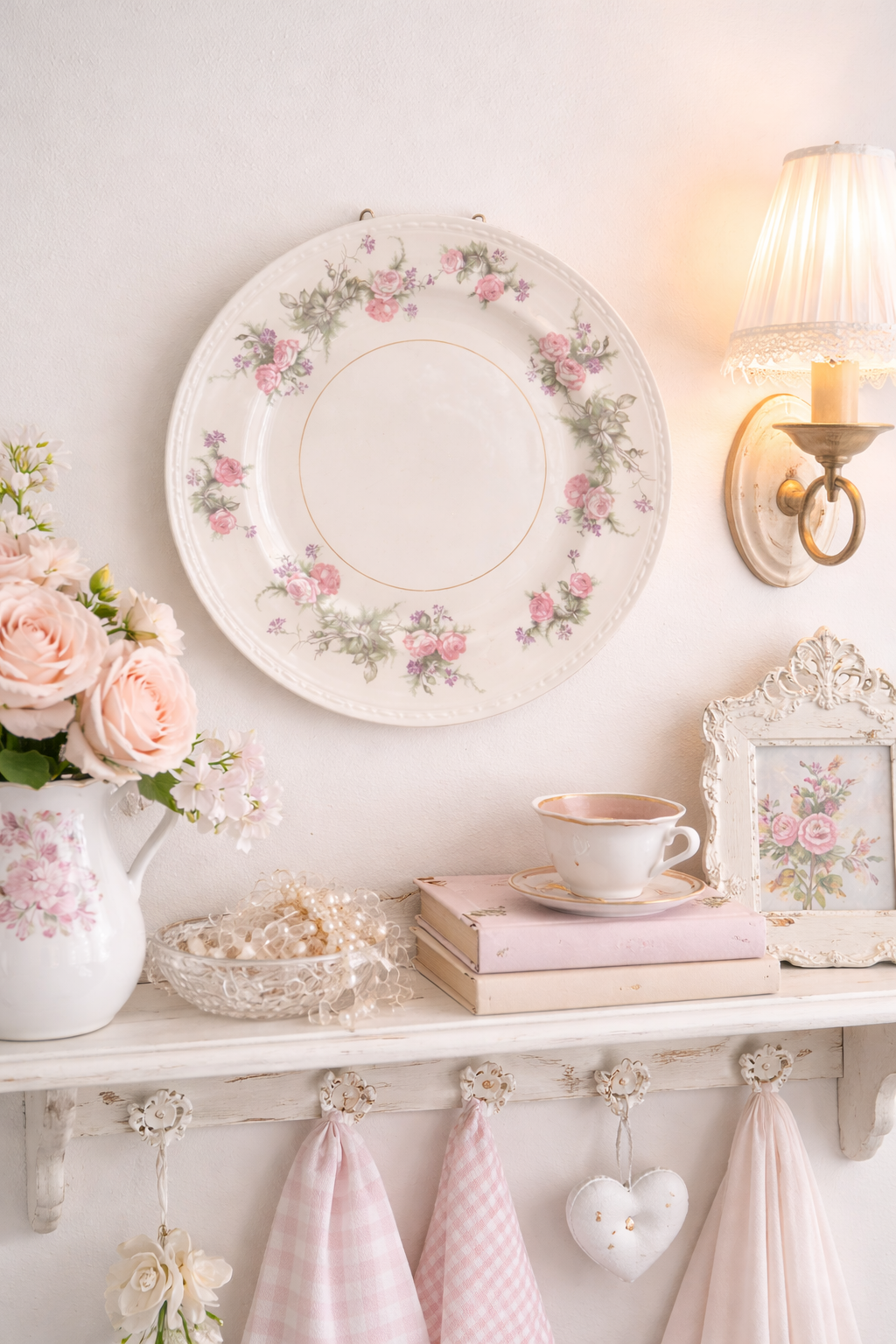 1940s Laughlin Floral Rose Plate | Made in West Virginia, USA (Vintage Cottage Charm)