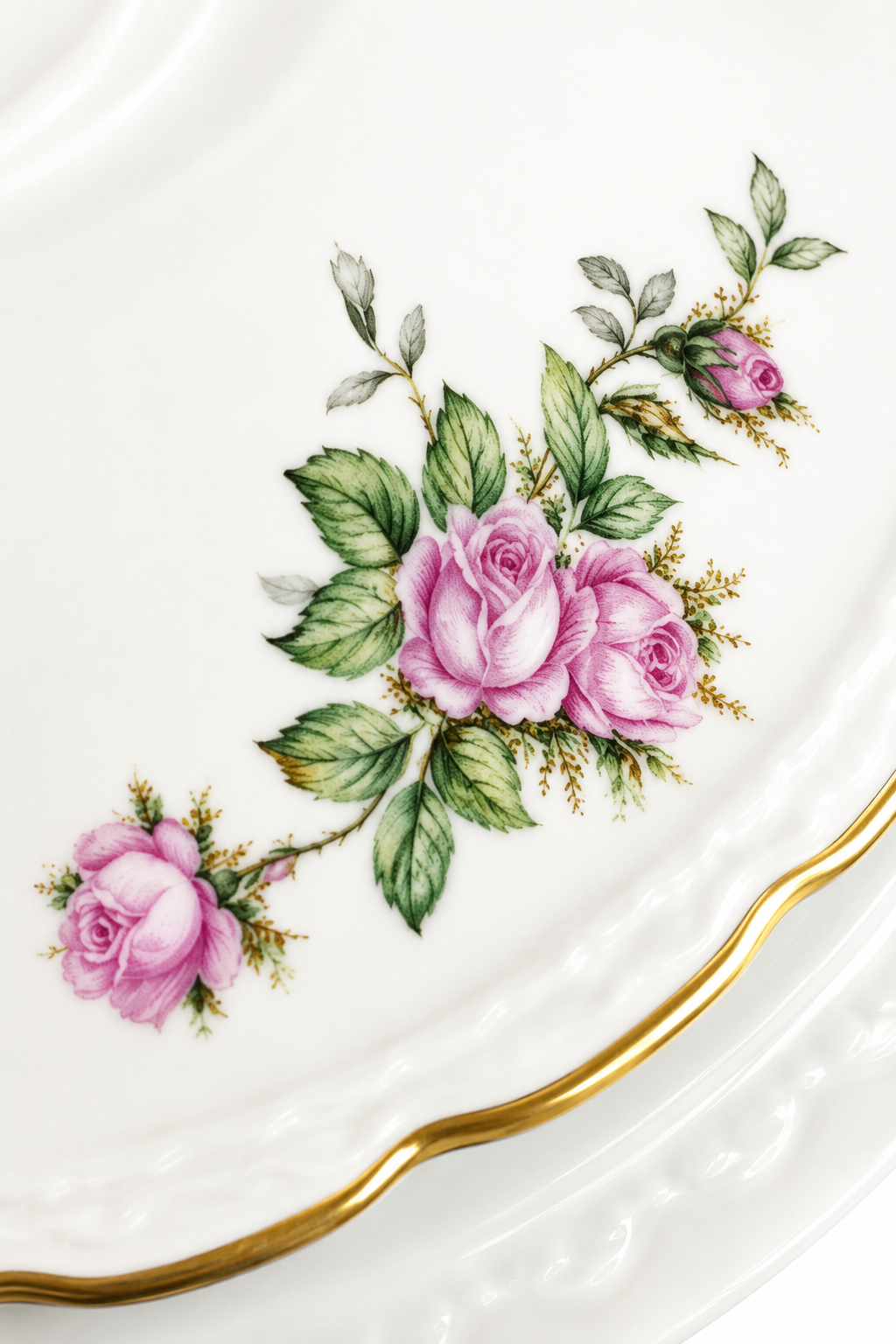 Vintage 1950s Made in USA Fine China Rose Tureen | Shabby Chic Serving Dish