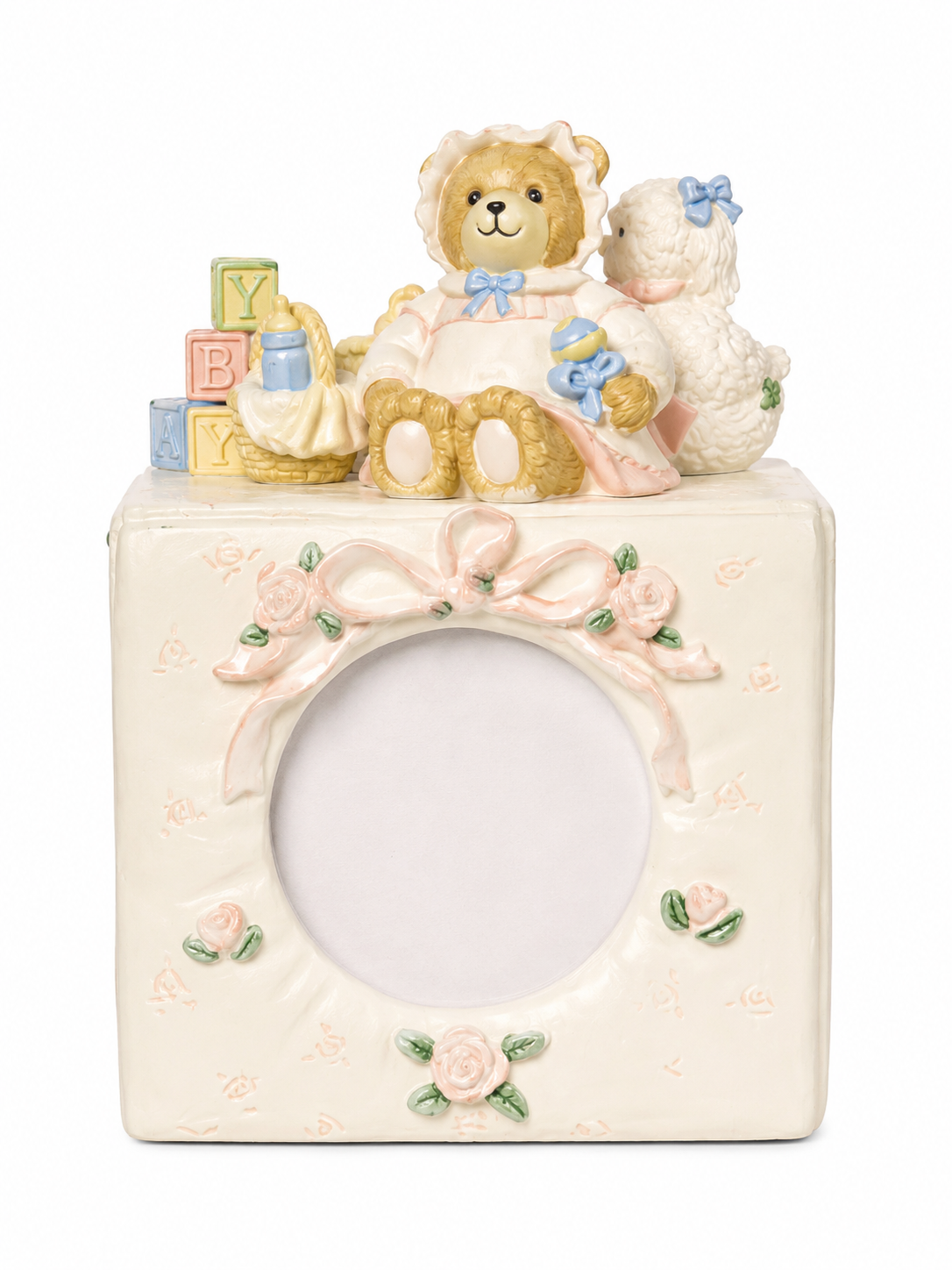 Vintage Teddy Bear Nursery Picture Frame | Pastel Baby Photo Frame